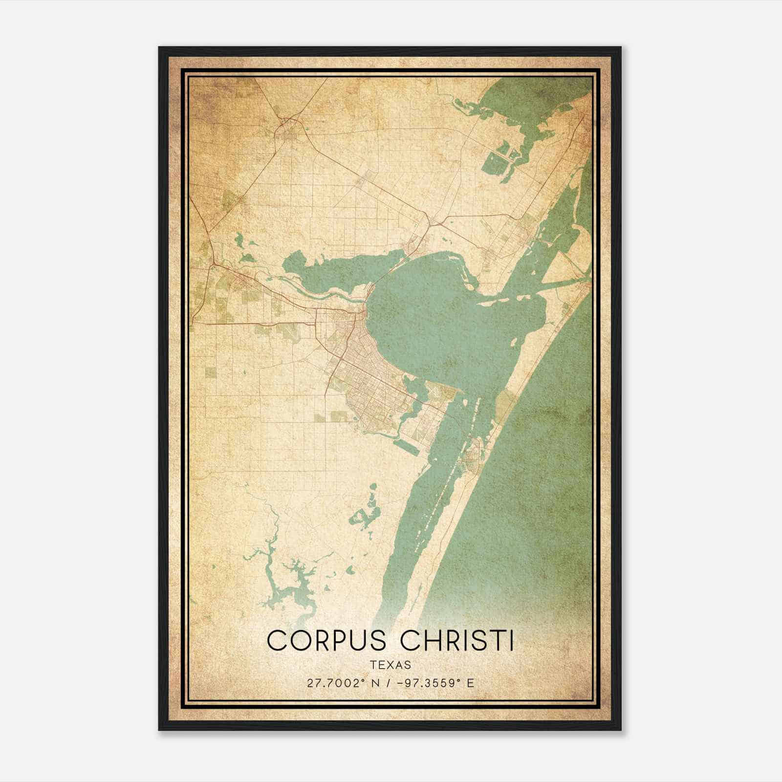 Vintage Corpus Christi Texas Map Poster, Modern Home Decor Wall Art Print Vintage Corpus Christi Texas Map Poster, Modern Home Decor Wall Art Print