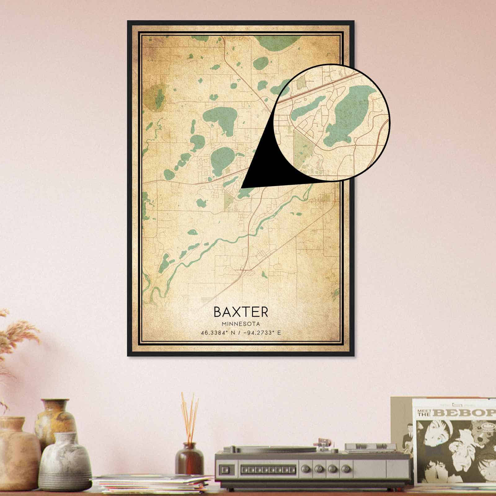 Deerfield Kansas Map Poster, Modern Home Decor Wall Art Print (Copy)