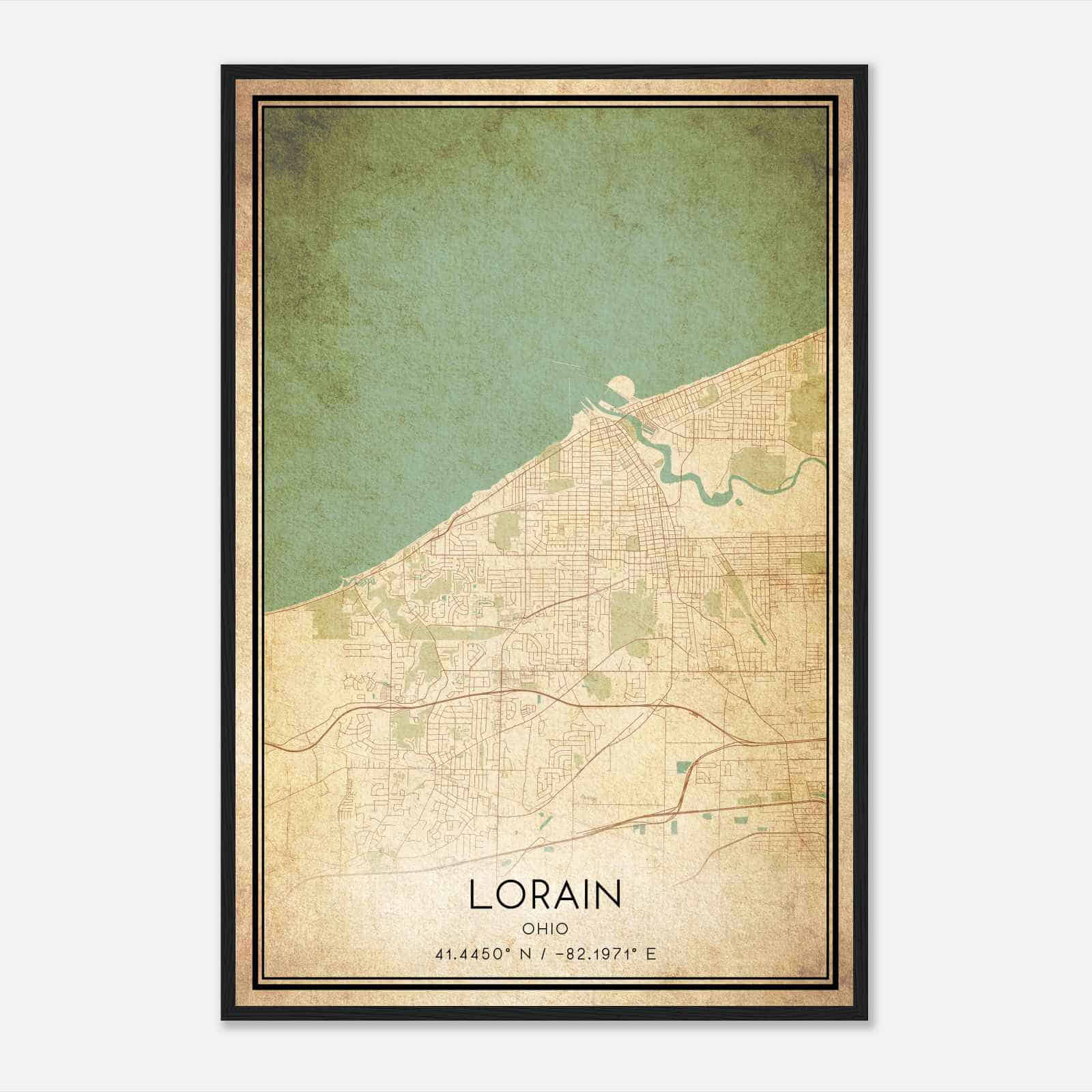 Vintage Lorain Ohio Map Poster, Modern Home Decor Wall Art Print Vintage Lorain Ohio Map Poster, Modern Home Decor Wall Art Print