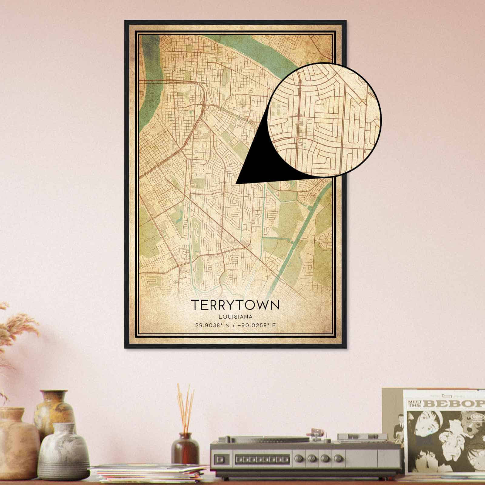 Deerfield Kansas Map Poster, Modern Home Decor Wall Art Print (Copy)
