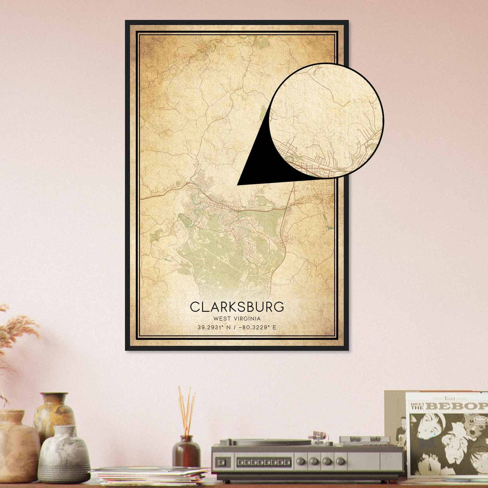 Deerfield Kansas Map Poster, Modern Home Decor Wall Art Print (Copy)