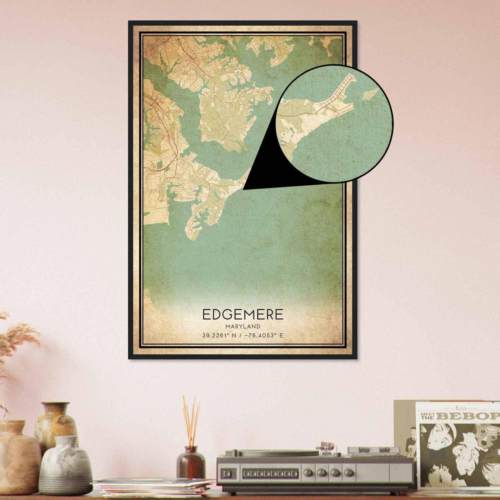 Deerfield Kansas Map Poster, Modern Home Decor Wall Art Print (Copy)