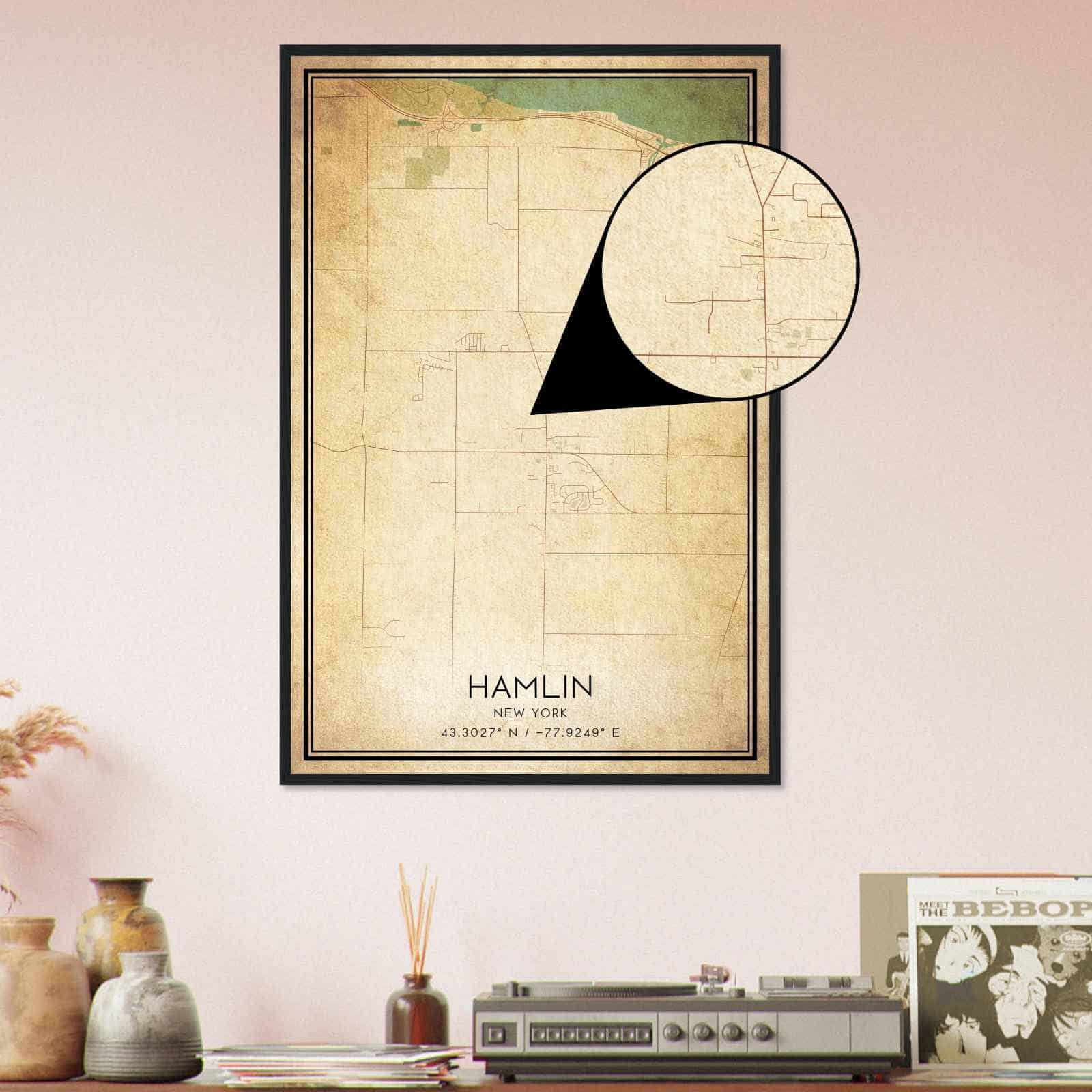 Deerfield Kansas Map Poster, Modern Home Decor Wall Art Print (Copy)