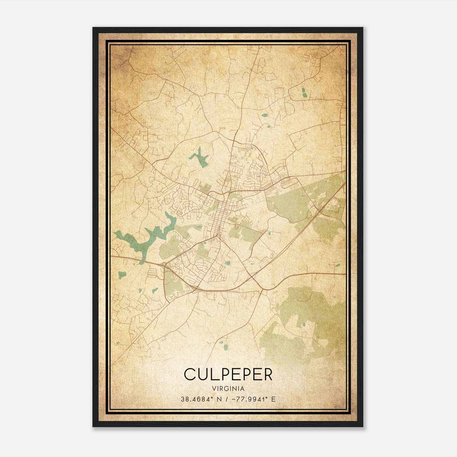 Vintage Culpeper Virginia Map Poster, Modern Home Decor Wall Art Print Vintage Culpeper Virginia Map Poster, Modern Home Decor Wall Art Print