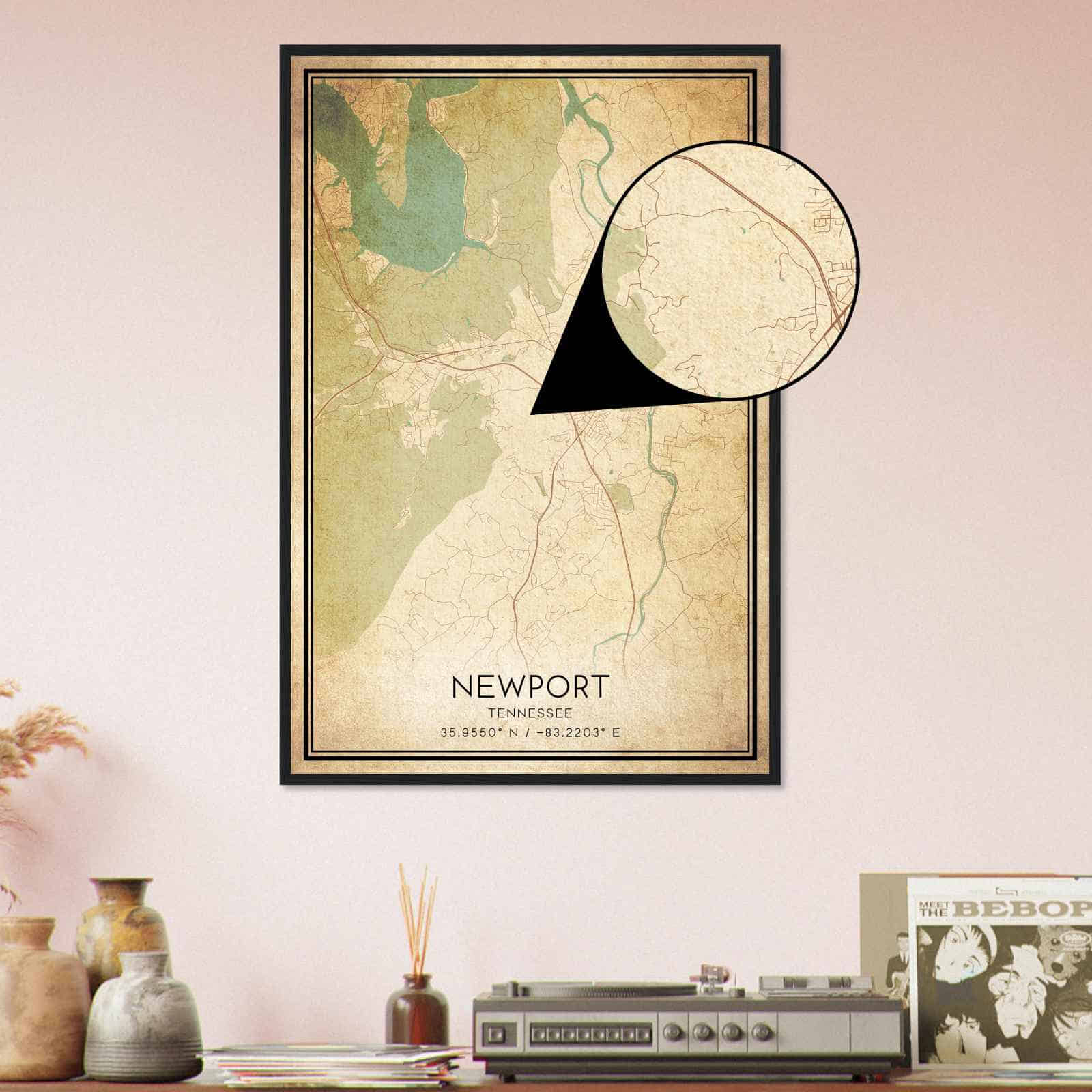 Deerfield Kansas Map Poster, Modern Home Decor Wall Art Print (Copy)