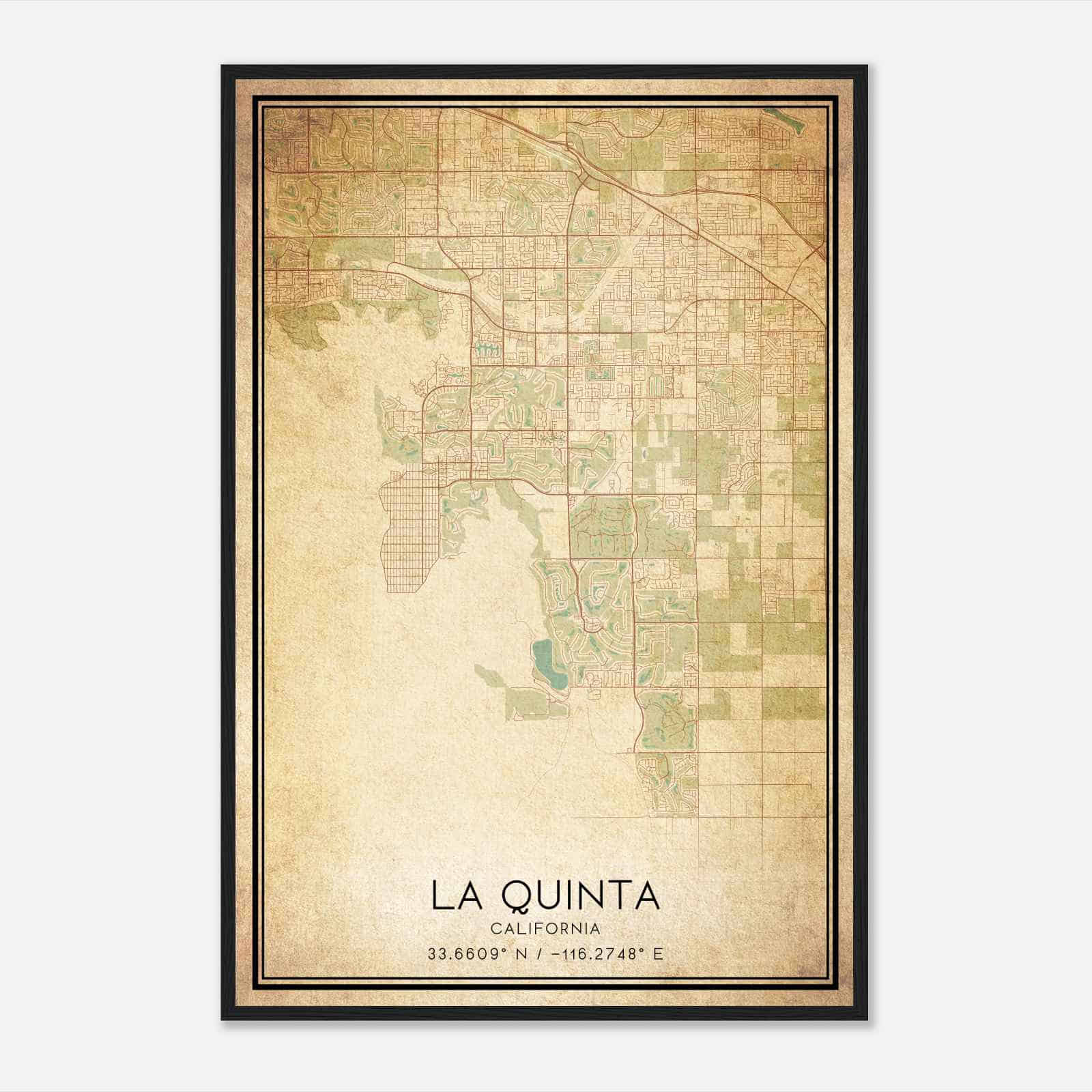 Vintage La Quinta California Map Poster, Modern Home Decor Wall Art Print