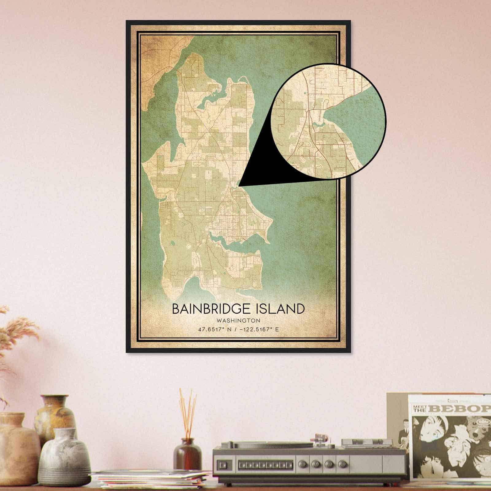 Deerfield Kansas Map Poster, Modern Home Decor Wall Art Print (Copy)