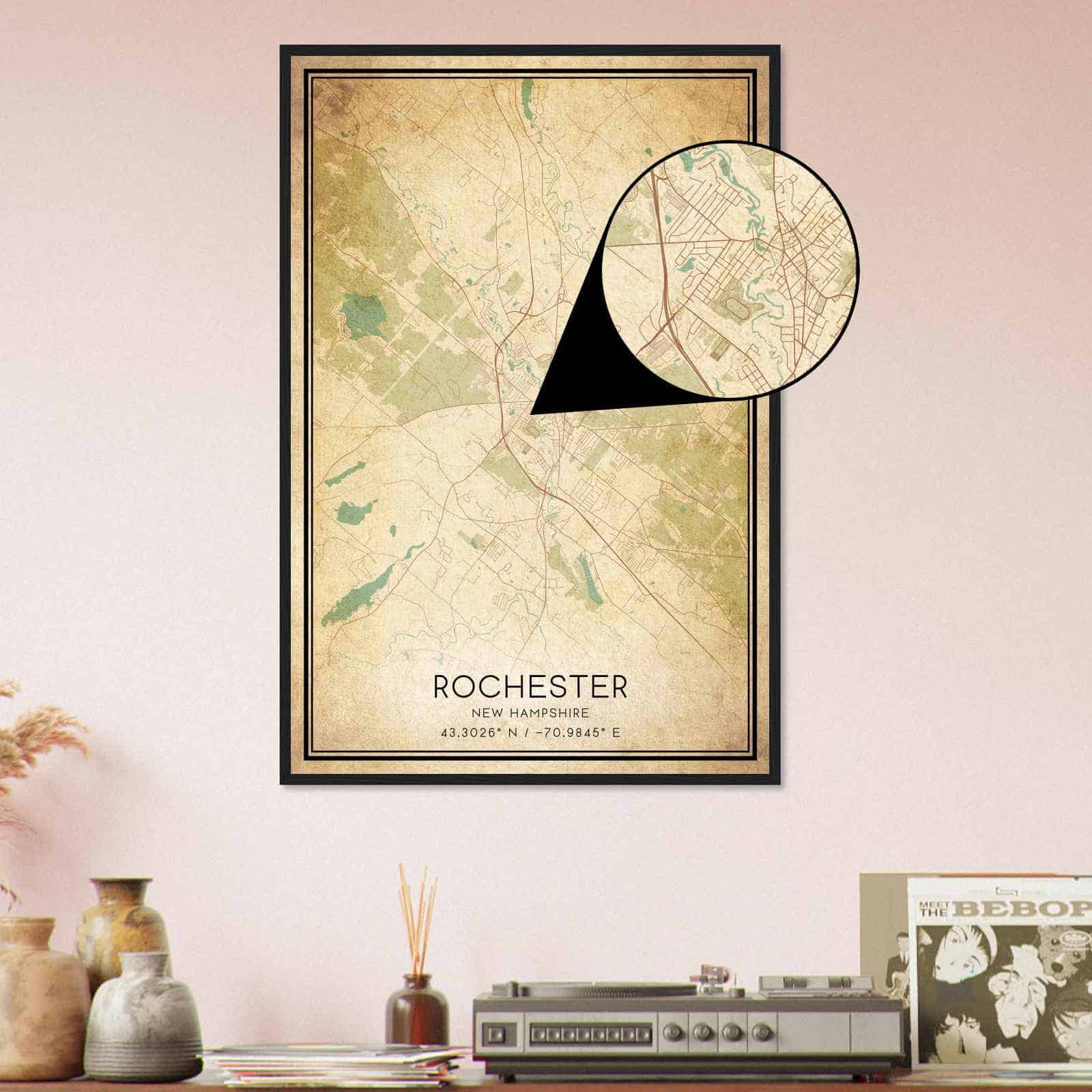 Deerfield Kansas Map Poster, Modern Home Decor Wall Art Print (Copy)