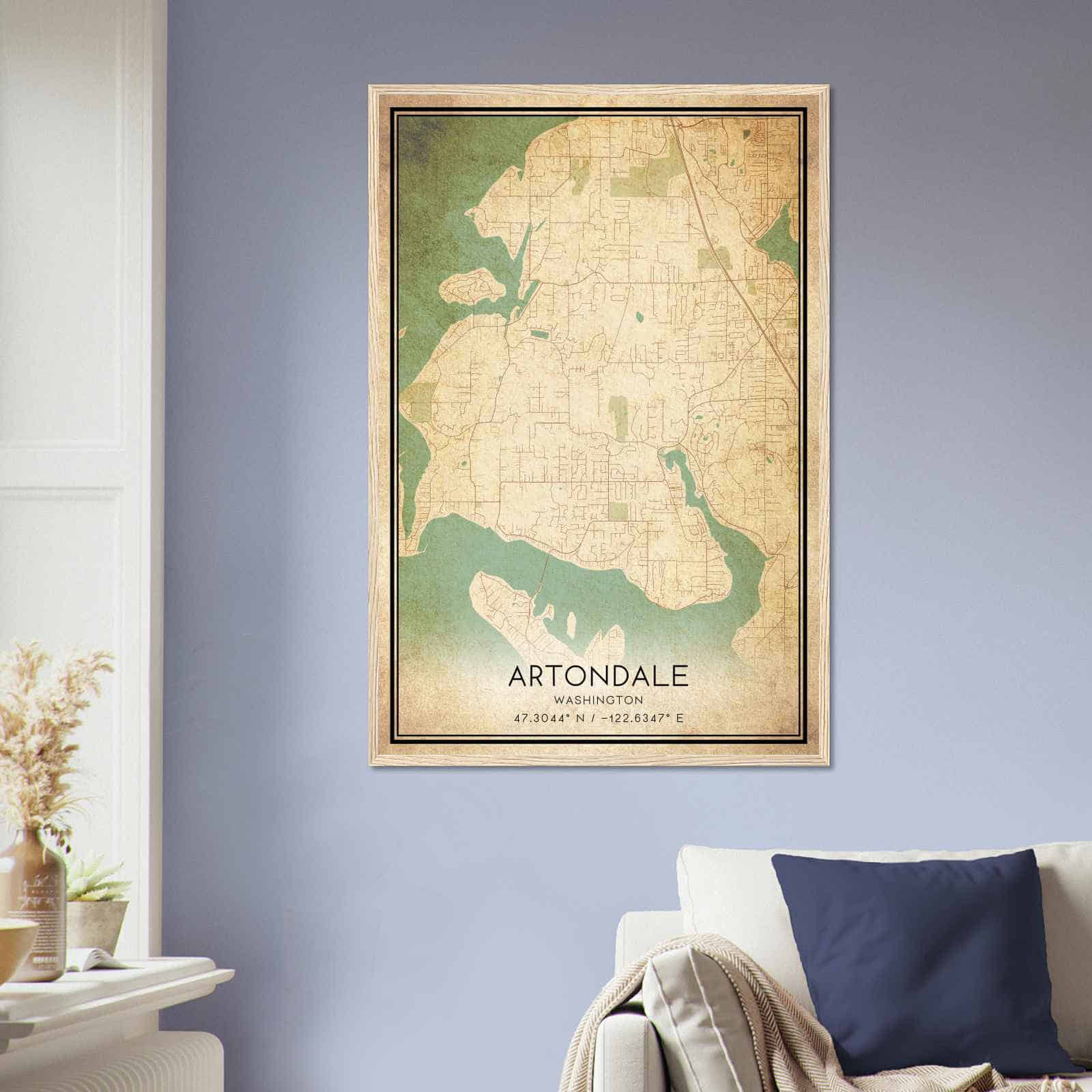 Deerfield Kansas Map Poster, Modern Home Decor Wall Art Print (Copy)