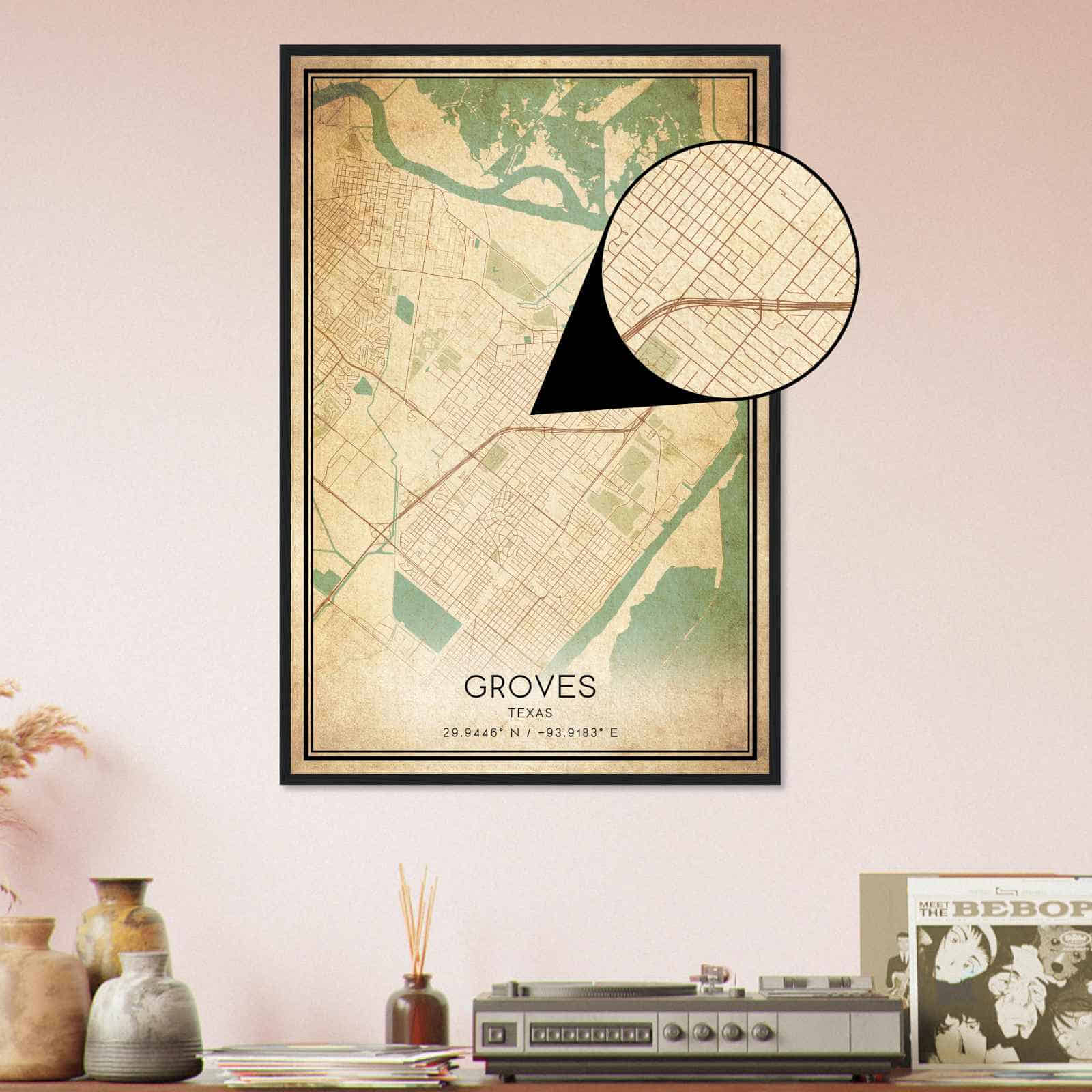 Deerfield Kansas Map Poster, Modern Home Decor Wall Art Print (Copy)