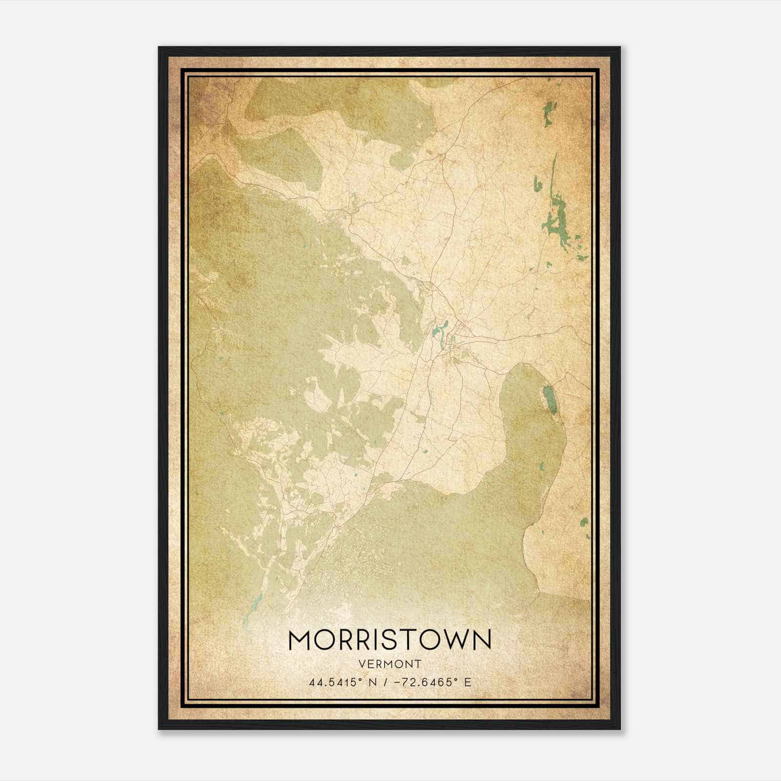 Vintage Morristown Vermont Map Poster, Modern Home Decor Wall Art Print