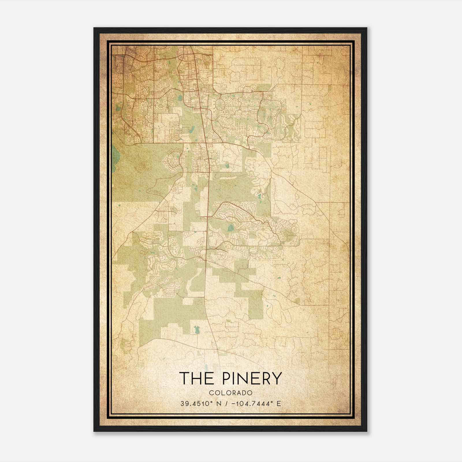 Vintage The Pinery Colorado Map Poster, Modern Home Decor Wall Art Print