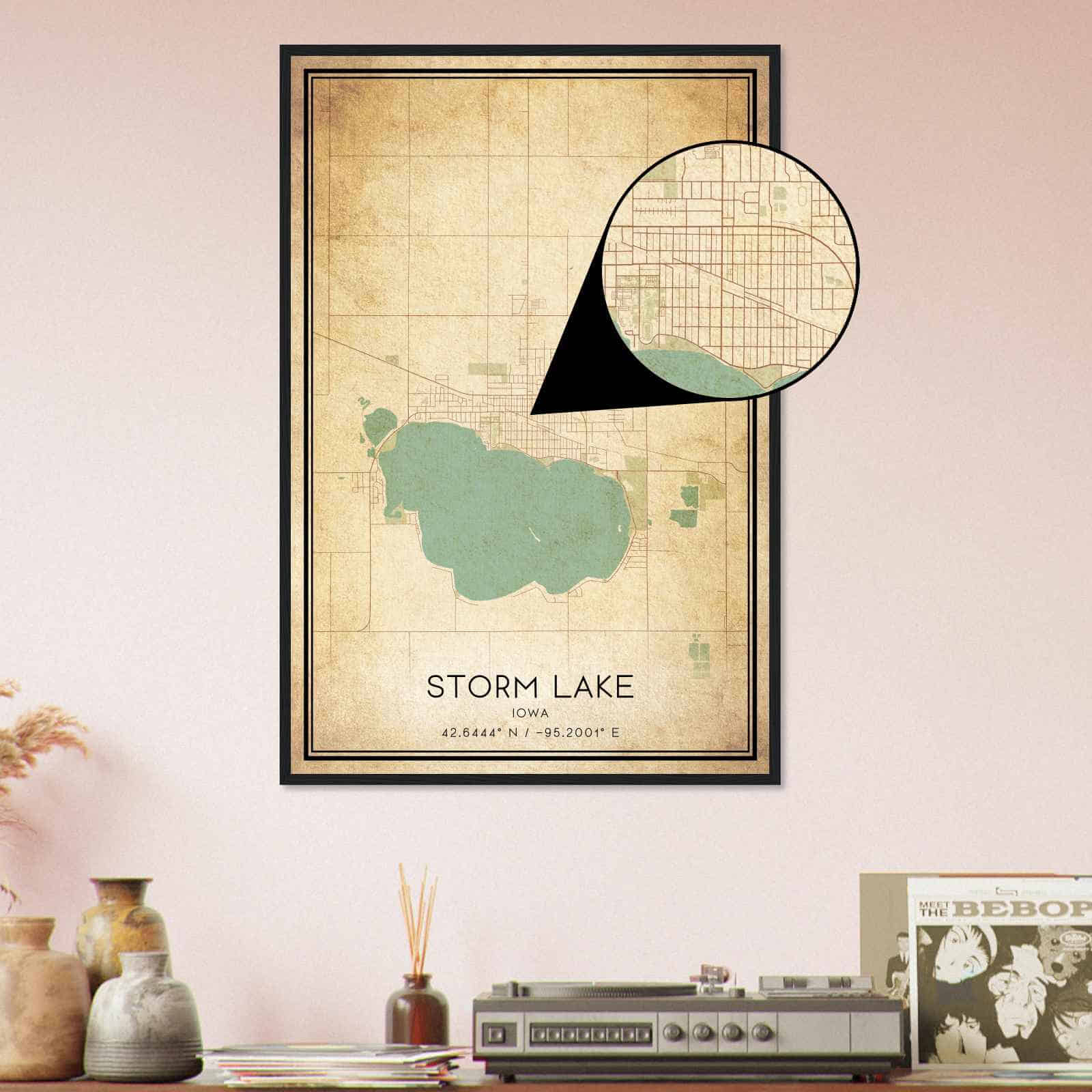 Deerfield Kansas Map Poster, Modern Home Decor Wall Art Print (Copy)