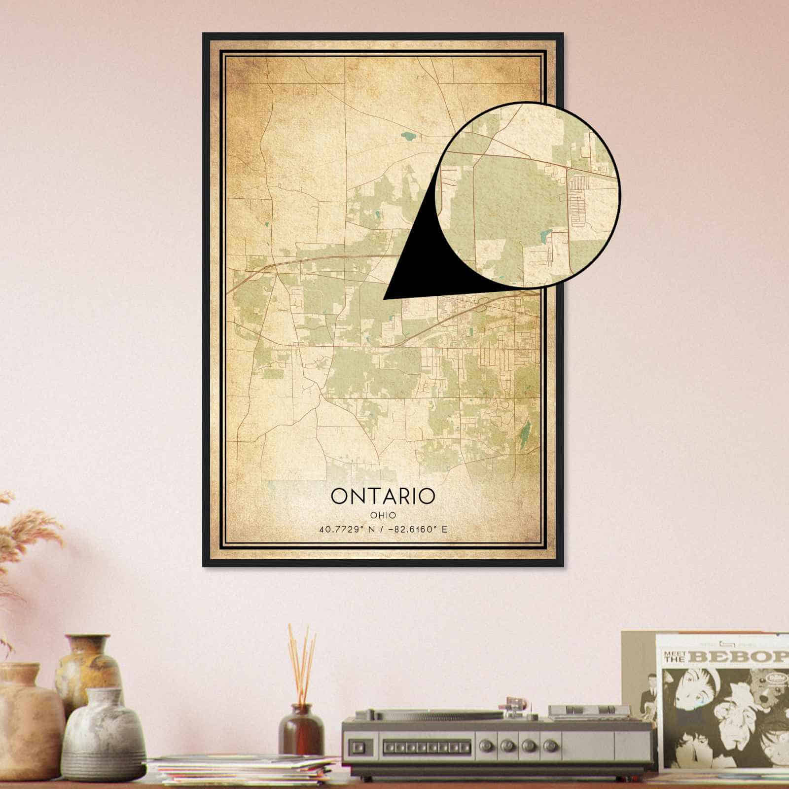 Deerfield Kansas Map Poster, Modern Home Decor Wall Art Print (Copy)