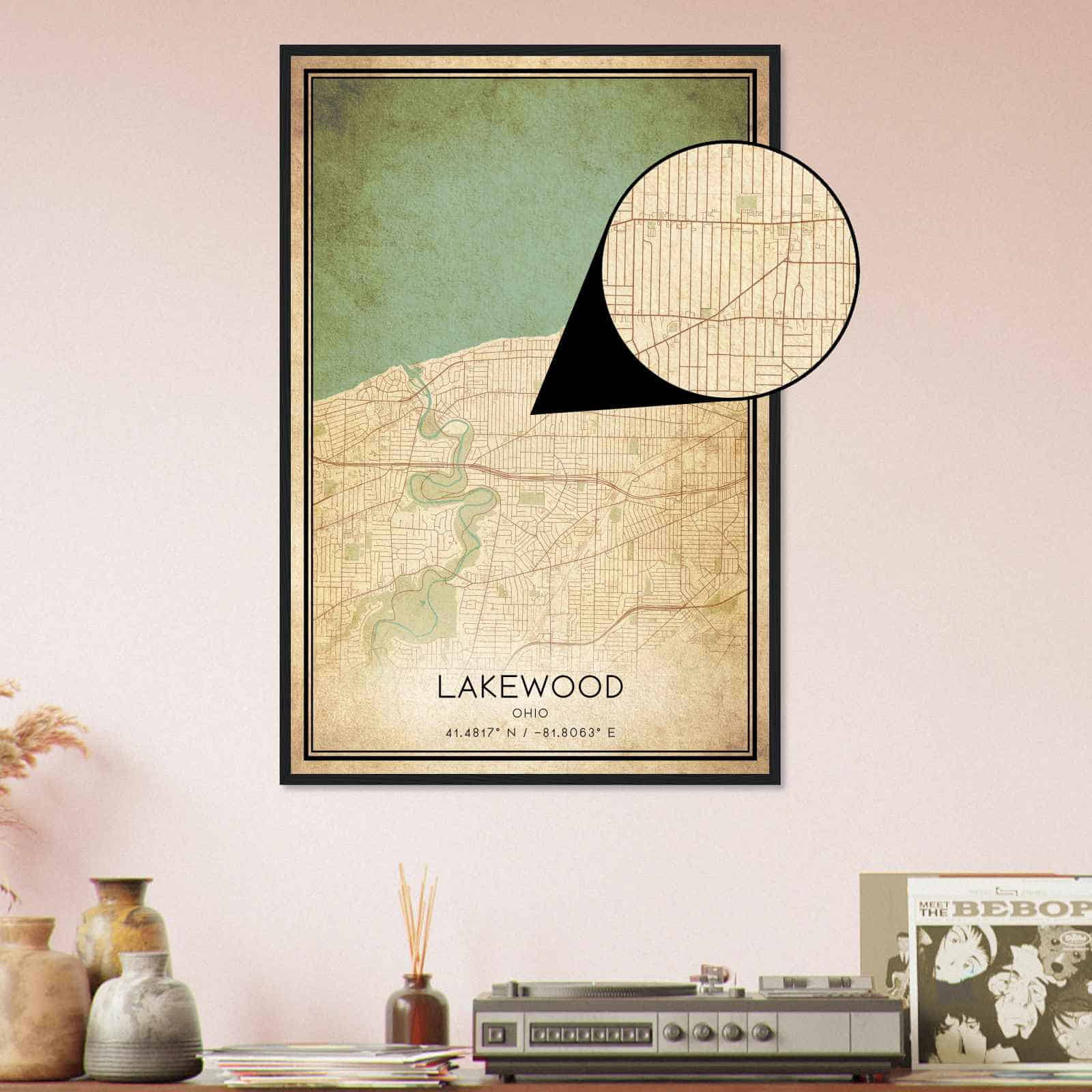 Deerfield Kansas Map Poster, Modern Home Decor Wall Art Print (Copy)