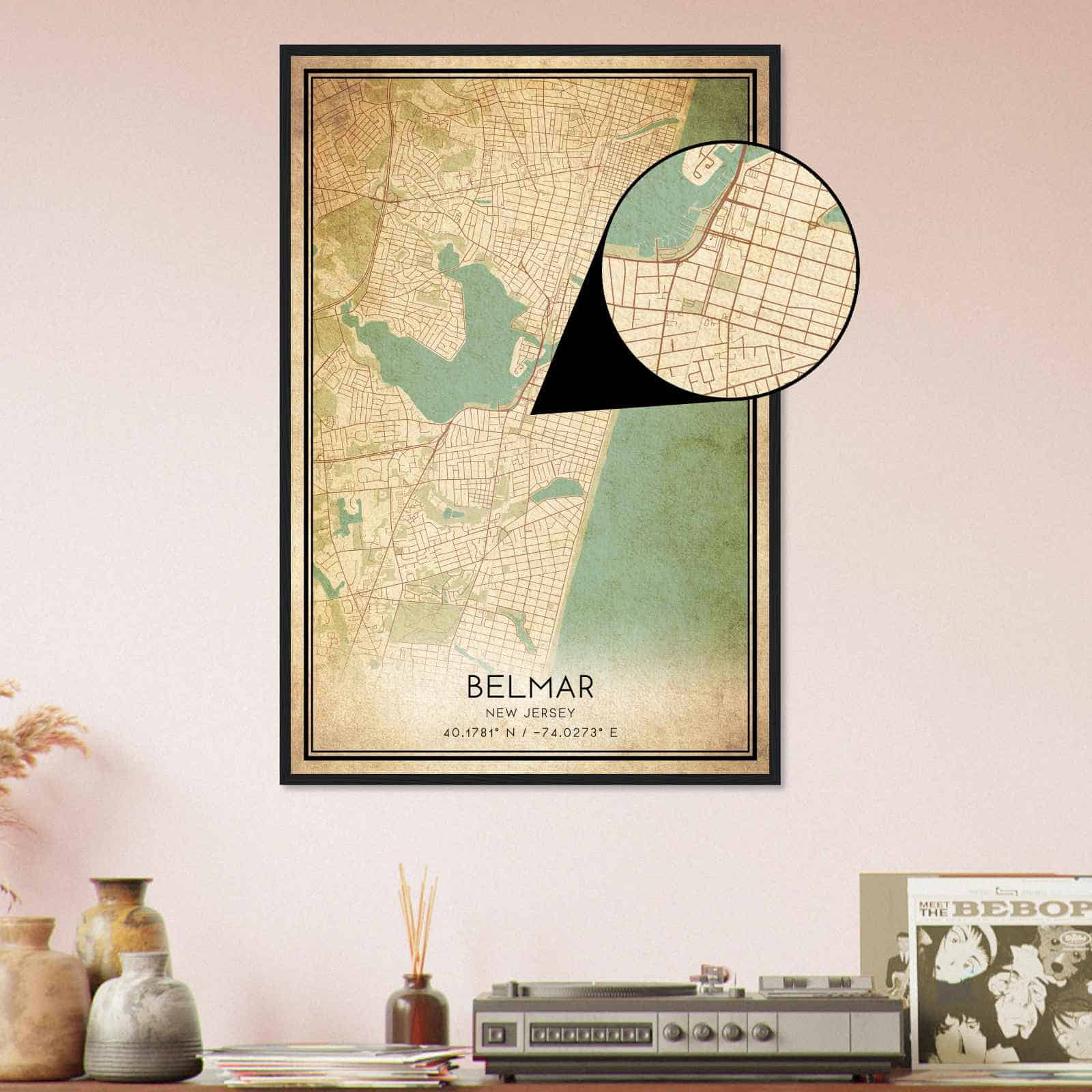 Deerfield Kansas Map Poster, Modern Home Decor Wall Art Print (Copy)