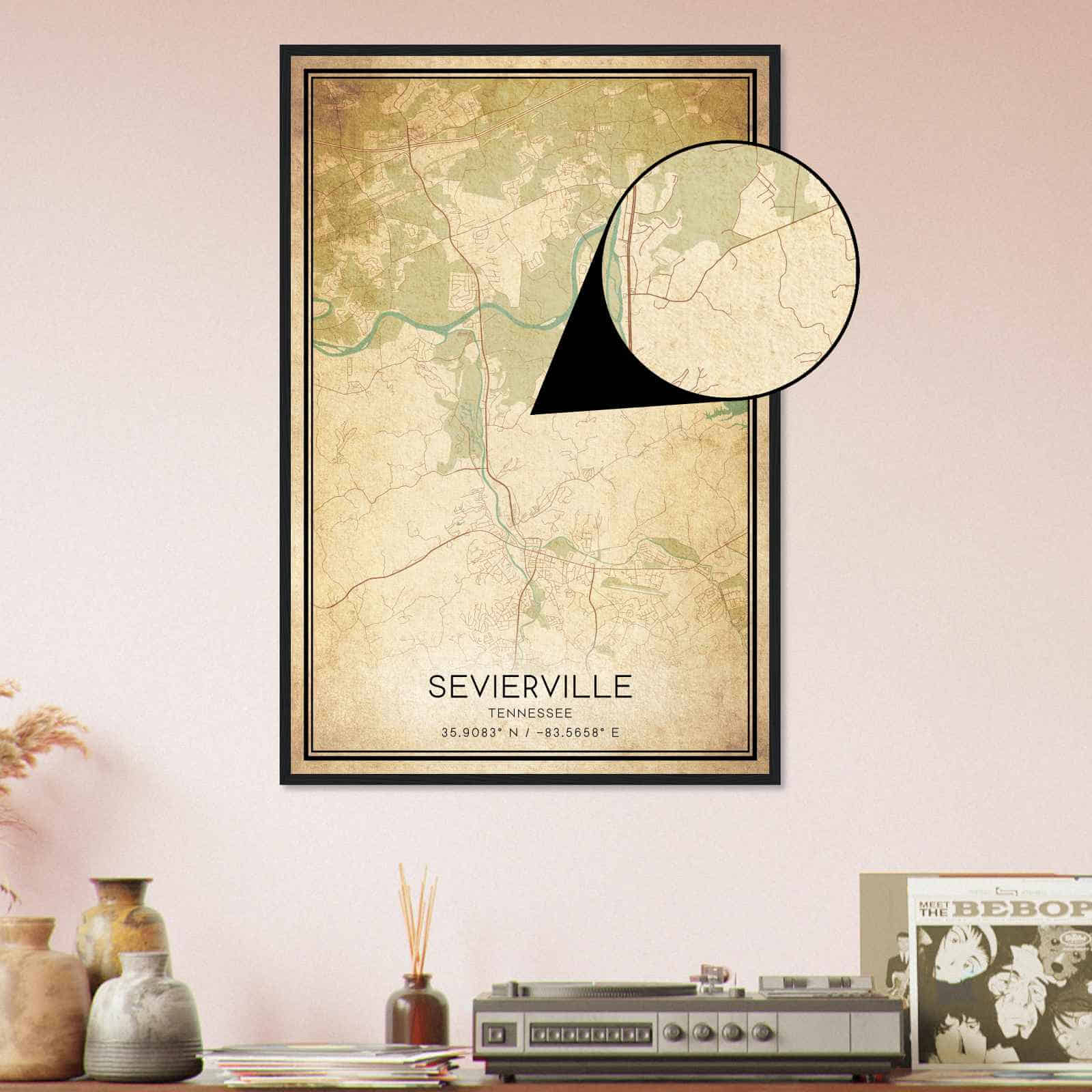 Deerfield Kansas Map Poster, Modern Home Decor Wall Art Print (Copy)