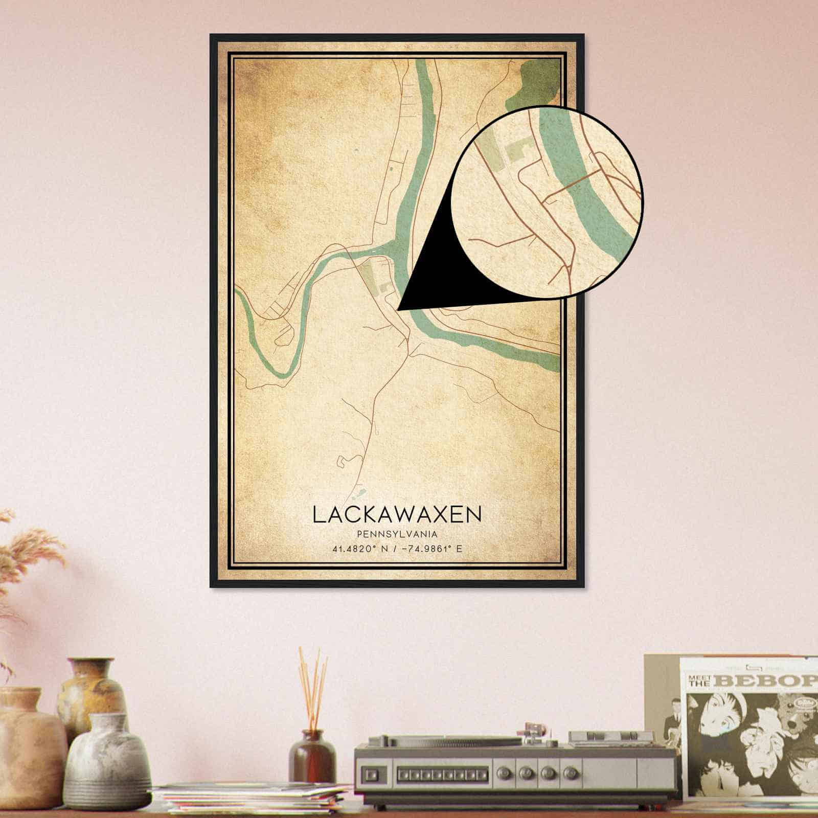 Deerfield Kansas Map Poster, Modern Home Decor Wall Art Print (Copy)