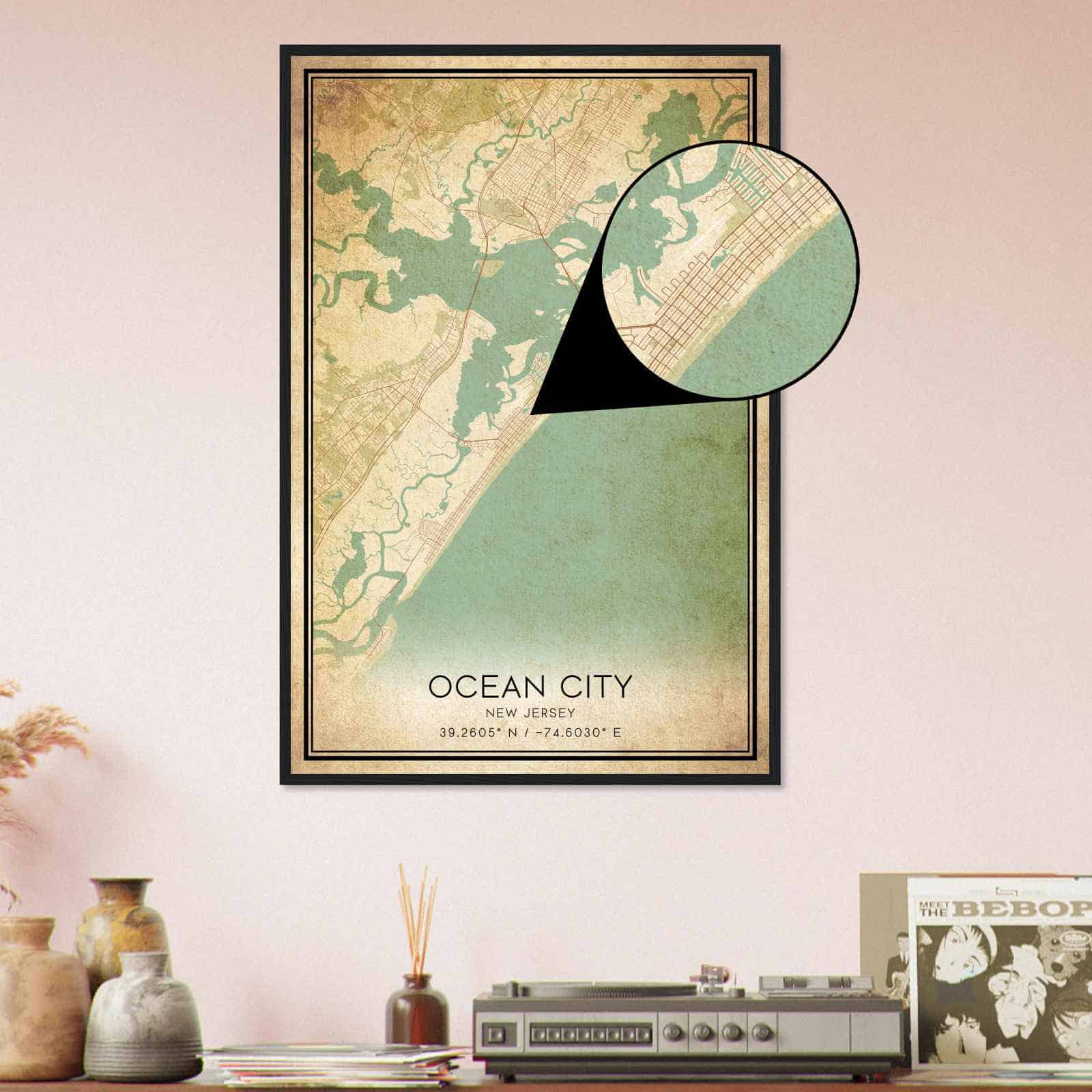 Deerfield Kansas Map Poster, Modern Home Decor Wall Art Print (Copy)