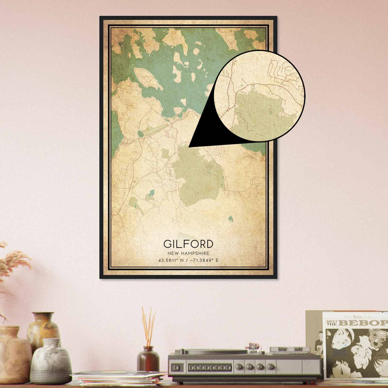 Deerfield Kansas Map Poster, Modern Home Decor Wall Art Print (Copy)