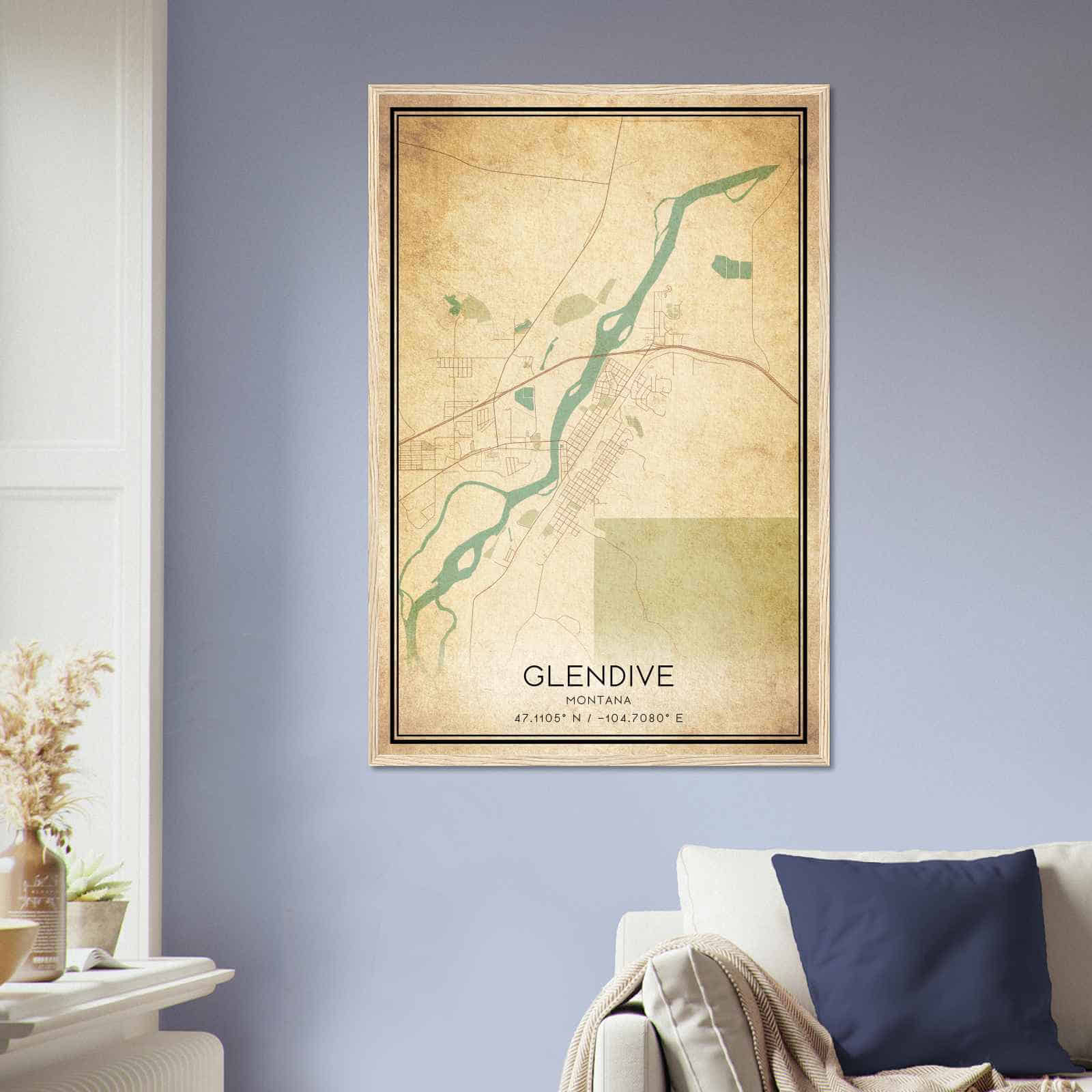 Deerfield Kansas Map Poster, Modern Home Decor Wall Art Print (Copy)