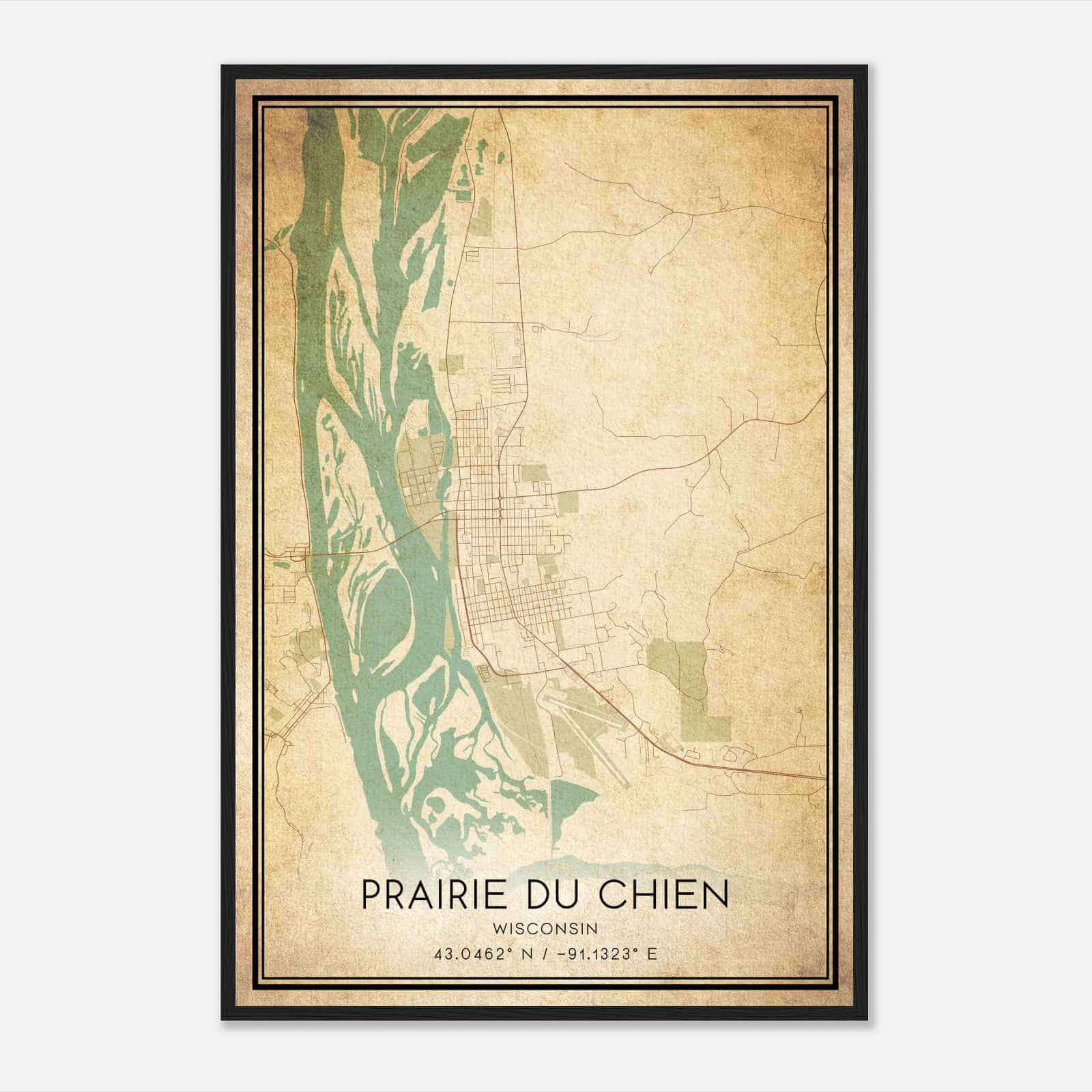 Vintage Prairie Du Chien Wisconsin Map Poster, Modern Home Decor Wall Art Print Vintage Prairie Du Chien Wisconsin Map Poster, Modern Home Decor Wall Art Print