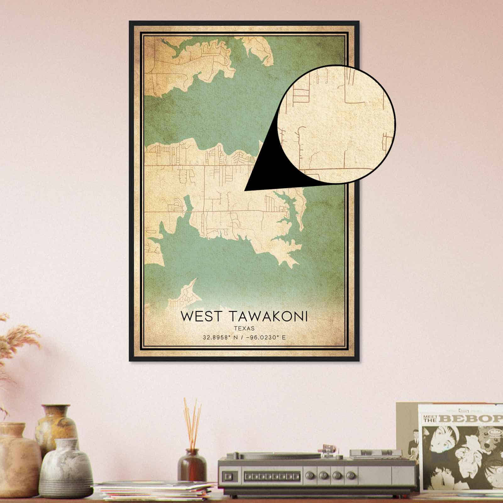 Deerfield Kansas Map Poster, Modern Home Decor Wall Art Print (Copy)