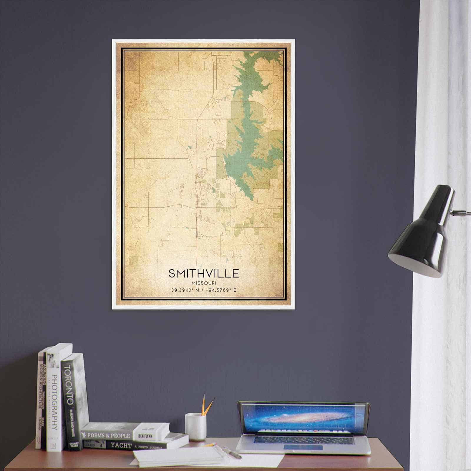 Deerfield Kansas Map Poster, Modern Home Decor Wall Art Print (Copy)