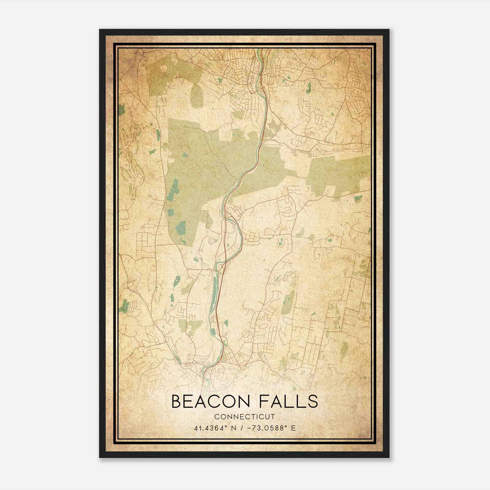 Vintage Beacon Falls Connecticut Map Poster, Modern Home Decor Wall Art Print Vintage Beacon Falls Connecticut Map Poster, Modern Home Decor Wall Art Print