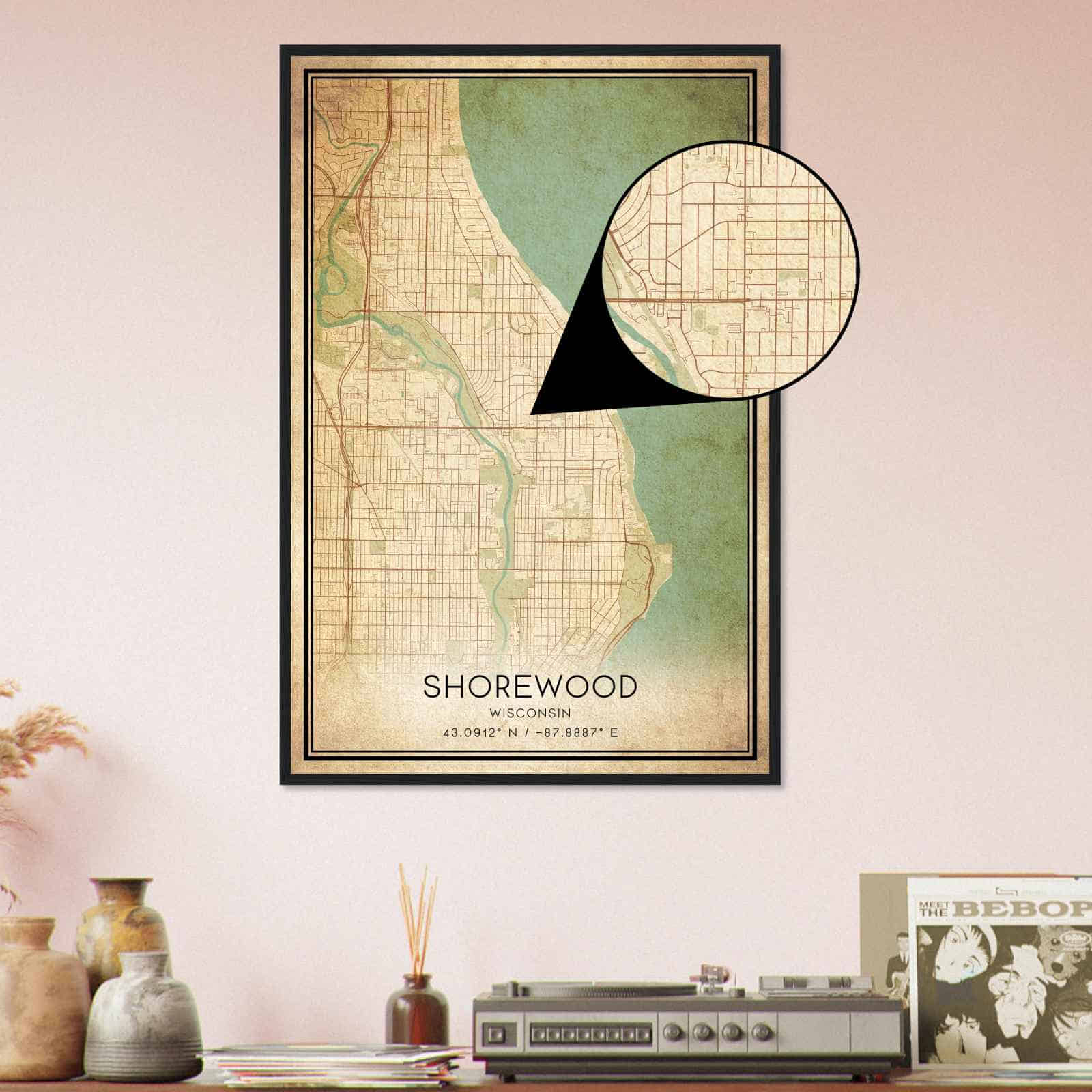 Deerfield Kansas Map Poster, Modern Home Decor Wall Art Print (Copy)