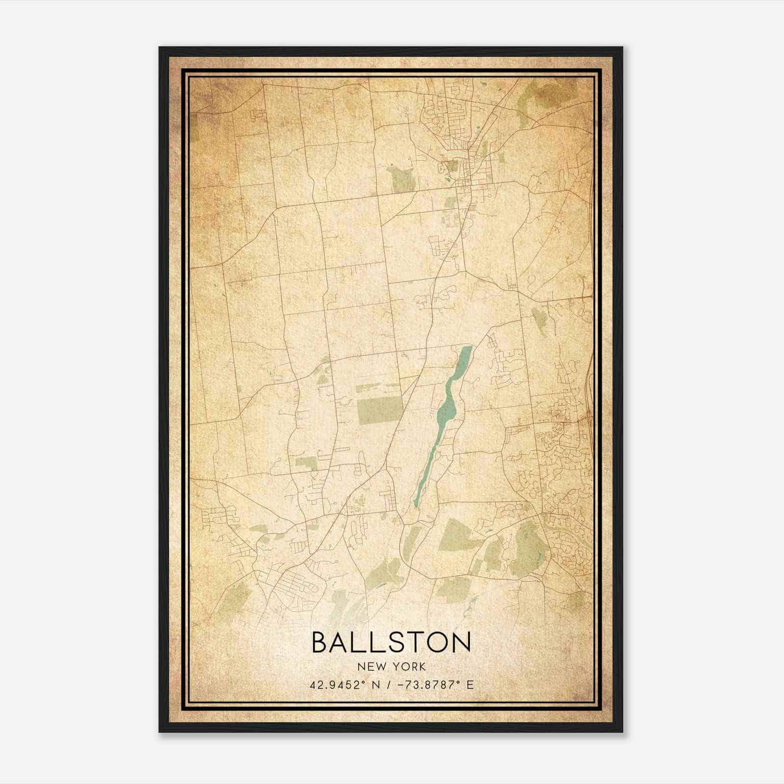 Vintage Ballston New York Map Poster, Modern Home Decor Wall Art Print Vintage Ballston New York Map Poster, Modern Home Decor Wall Art Print