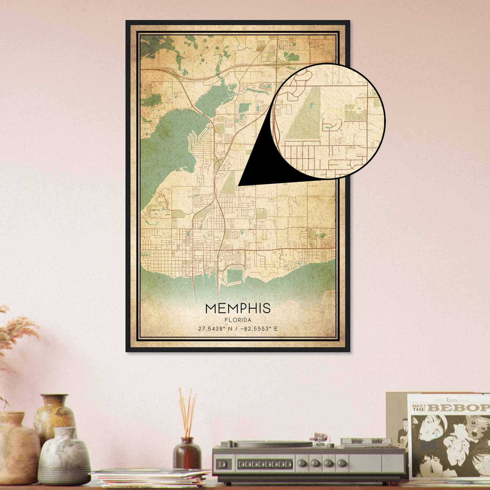 Deerfield Kansas Map Poster, Modern Home Decor Wall Art Print (Copy)