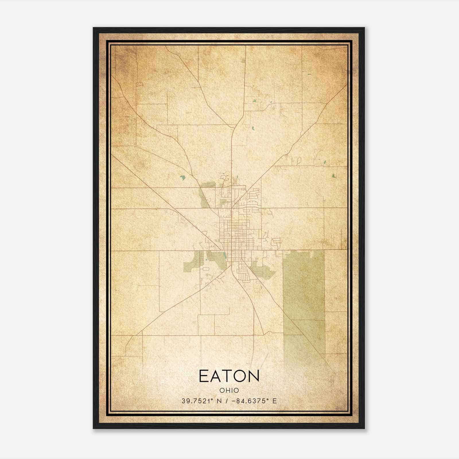 Vintage Eaton Ohio Map Poster, Modern Home Decor Wall Art Print Vintage Eaton Ohio Map Poster, Modern Home Decor Wall Art Print