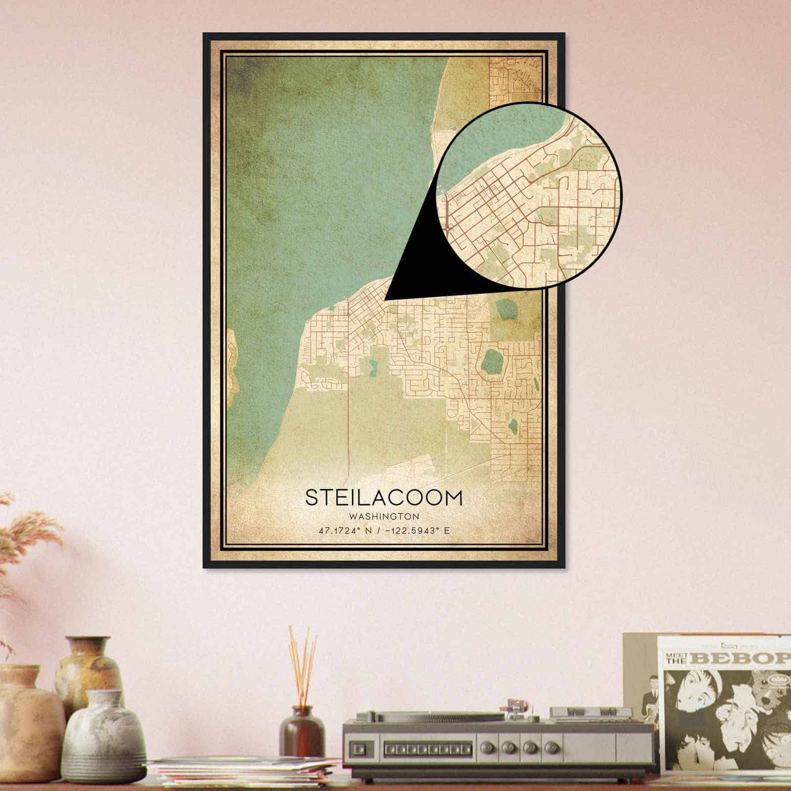 Deerfield Kansas Map Poster, Modern Home Decor Wall Art Print (Copy)