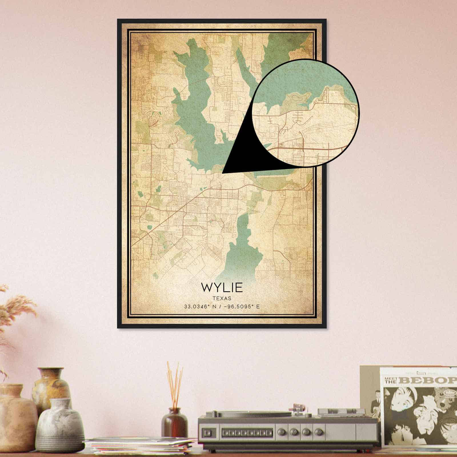 Deerfield Kansas Map Poster, Modern Home Decor Wall Art Print (Copy)