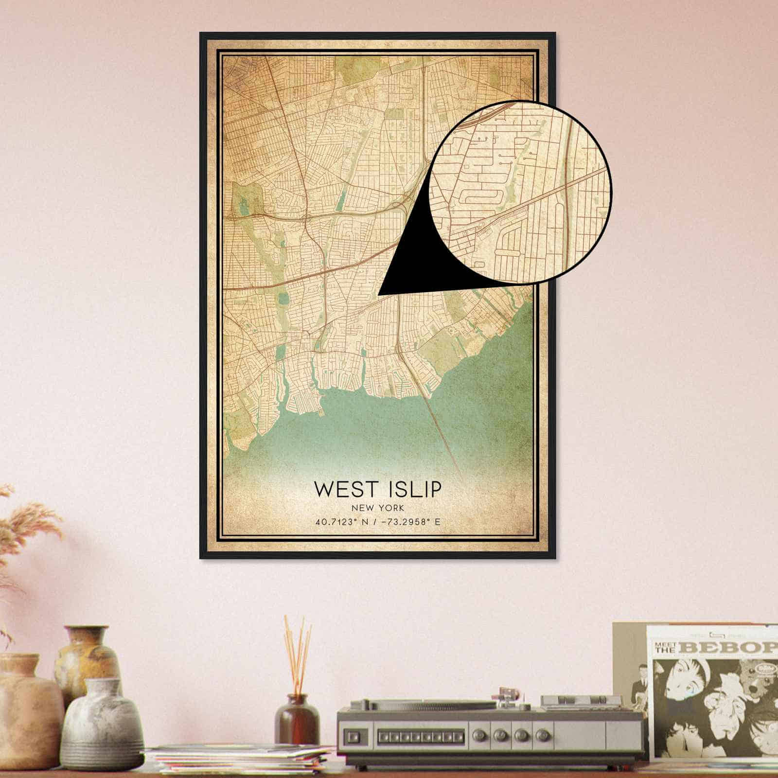 Deerfield Kansas Map Poster, Modern Home Decor Wall Art Print (Copy)