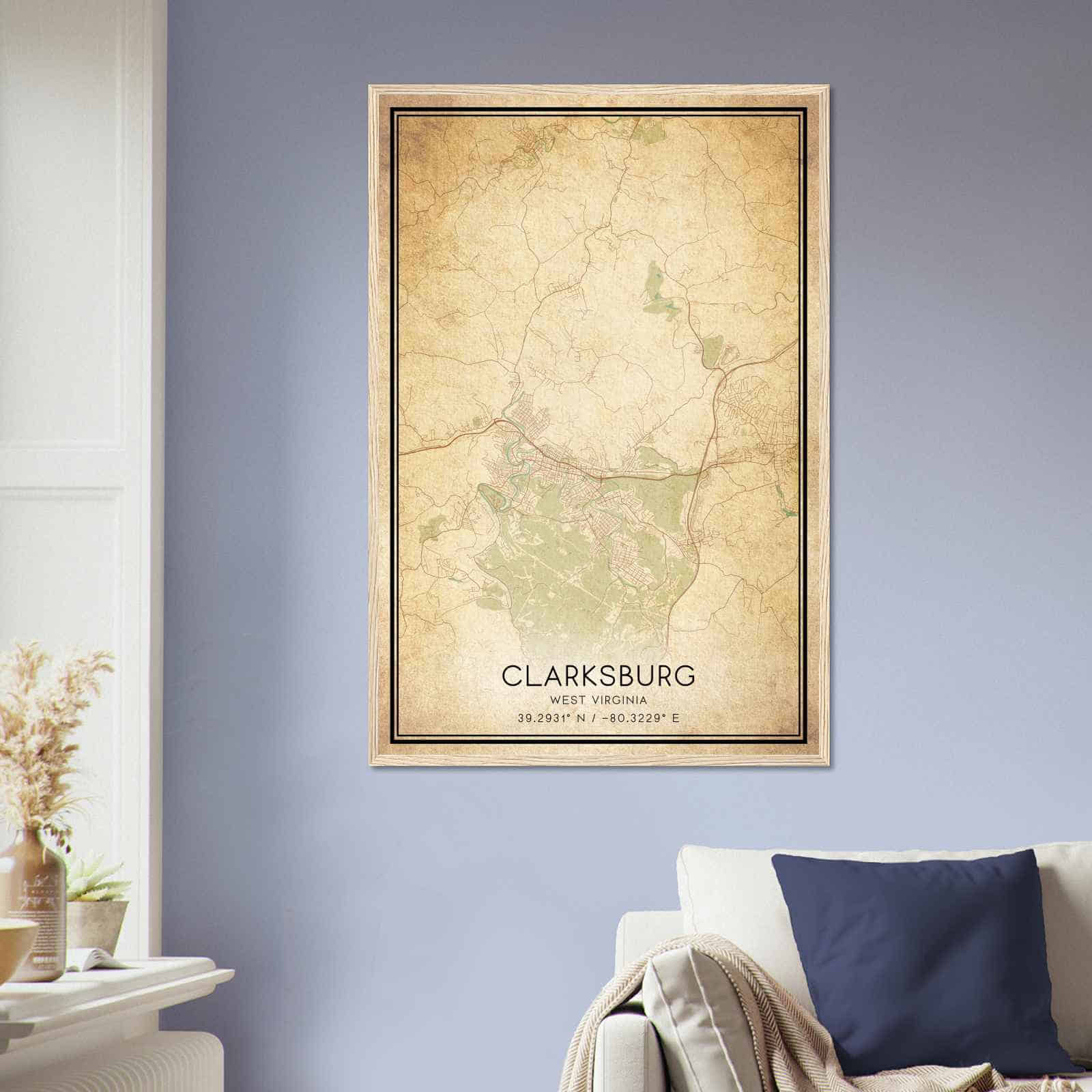 Deerfield Kansas Map Poster, Modern Home Decor Wall Art Print (Copy)