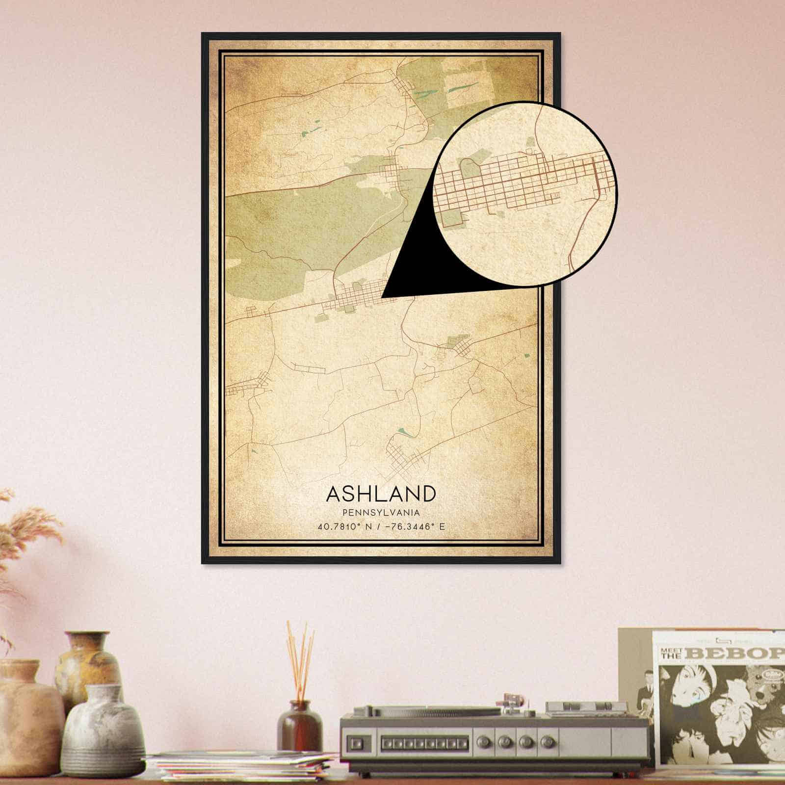 Deerfield Kansas Map Poster, Modern Home Decor Wall Art Print (Copy)