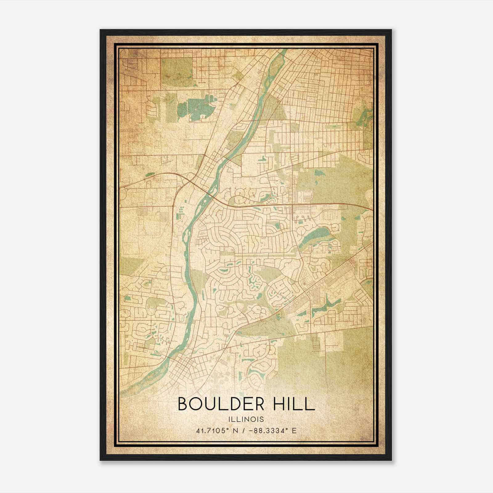 Vintage Boulder Hill Illinois Map Poster, Modern Home Decor Wall Art Print Vintage Boulder Hill Illinois Map Poster, Modern Home Decor Wall Art Print