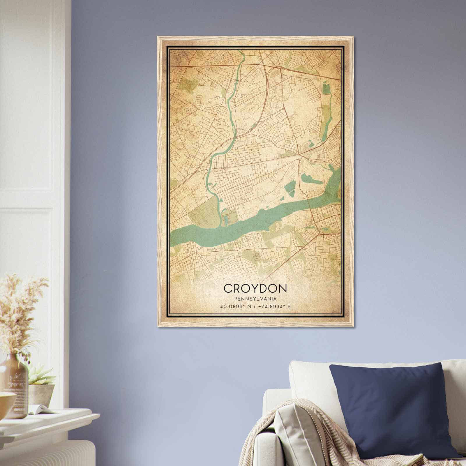 Deerfield Kansas Map Poster, Modern Home Decor Wall Art Print (Copy)