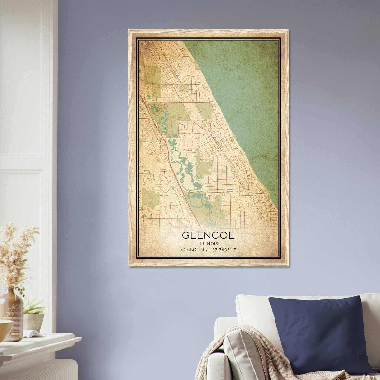Deerfield Kansas Map Poster, Modern Home Decor Wall Art Print (Copy)
