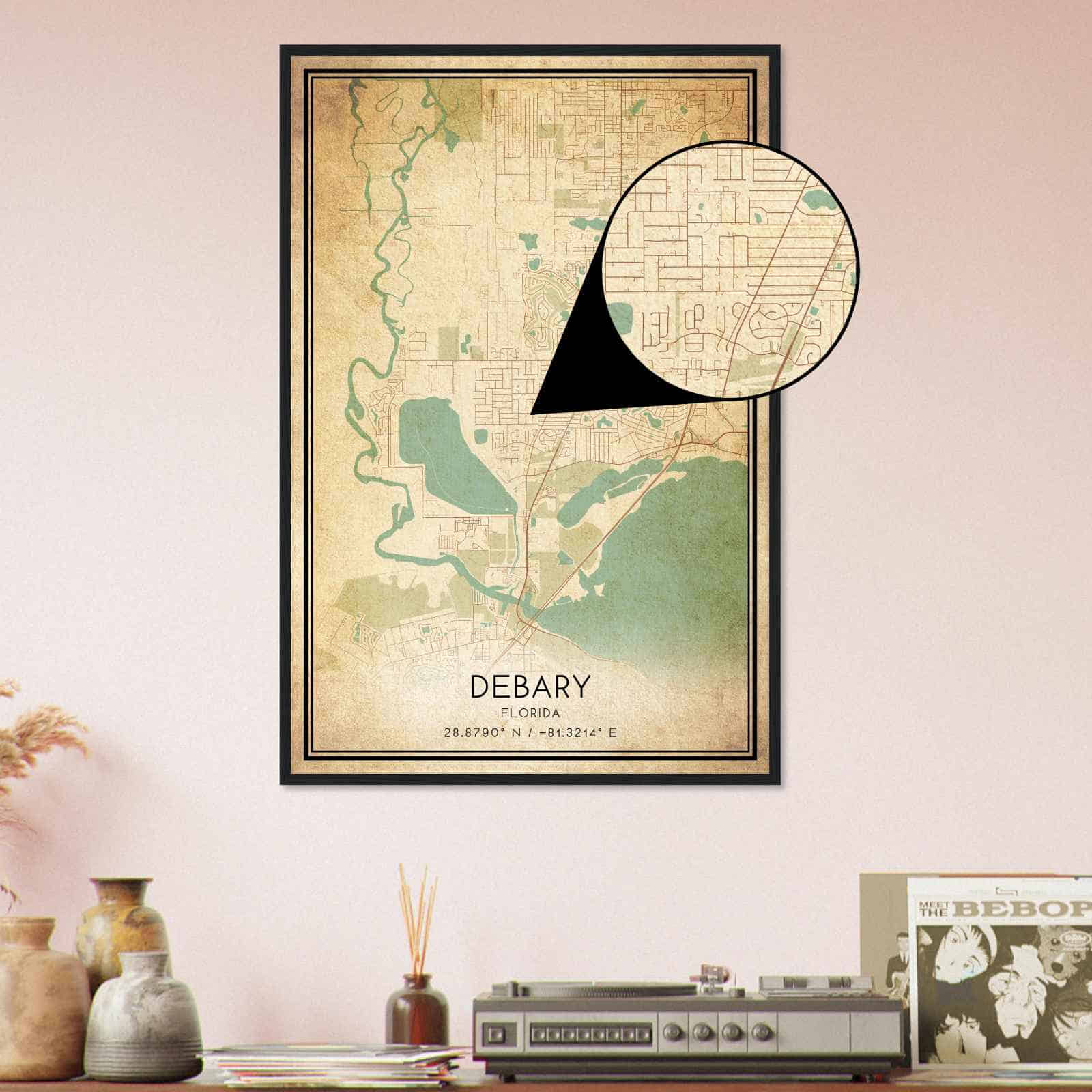 Deerfield Kansas Map Poster, Modern Home Decor Wall Art Print (Copy)