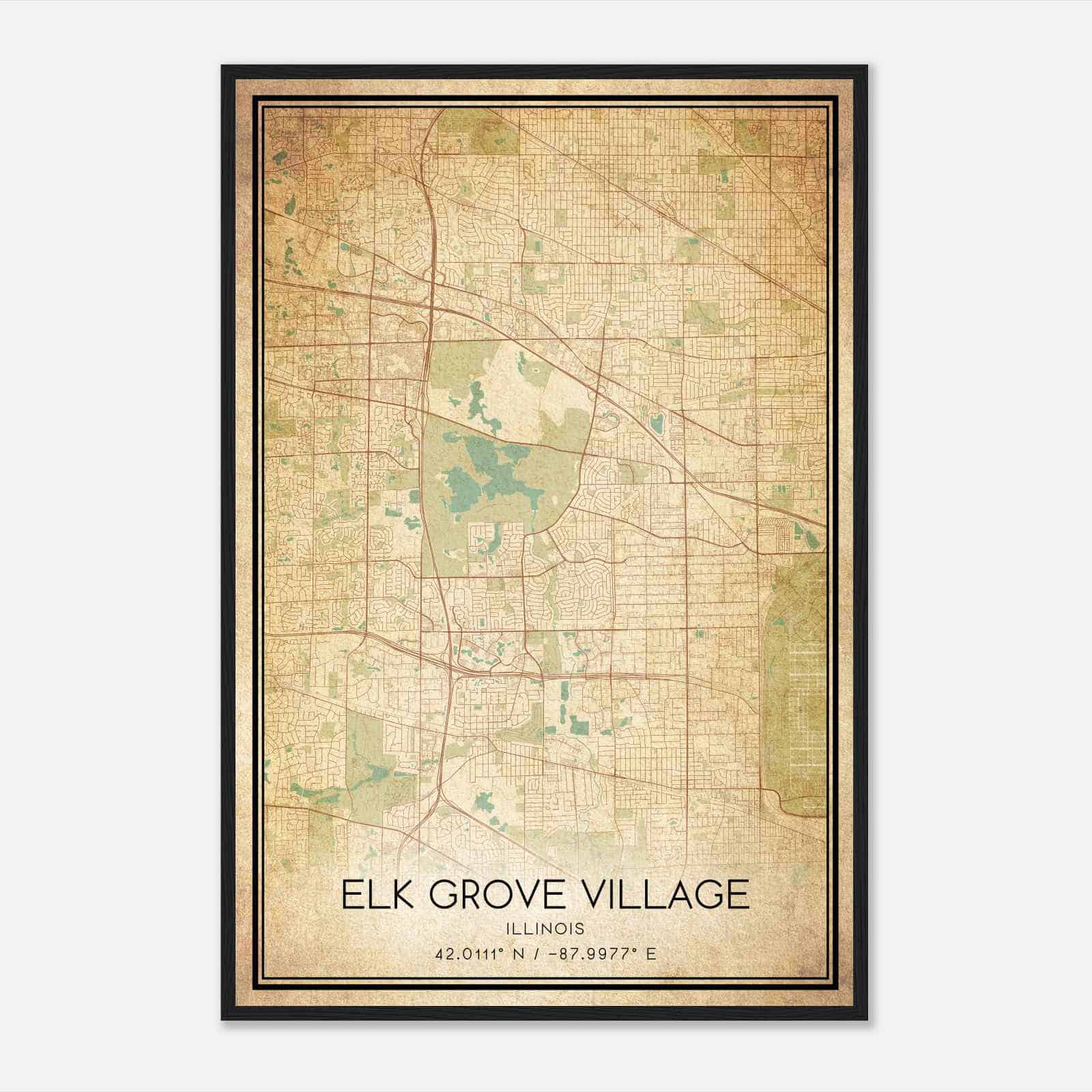 Vintage Elk Grove Village Illinois Map Poster, Modern Home Decor Wall Art Print Vintage Elk Grove Village Illinois Map Poster, Modern Home Decor Wall Art Print