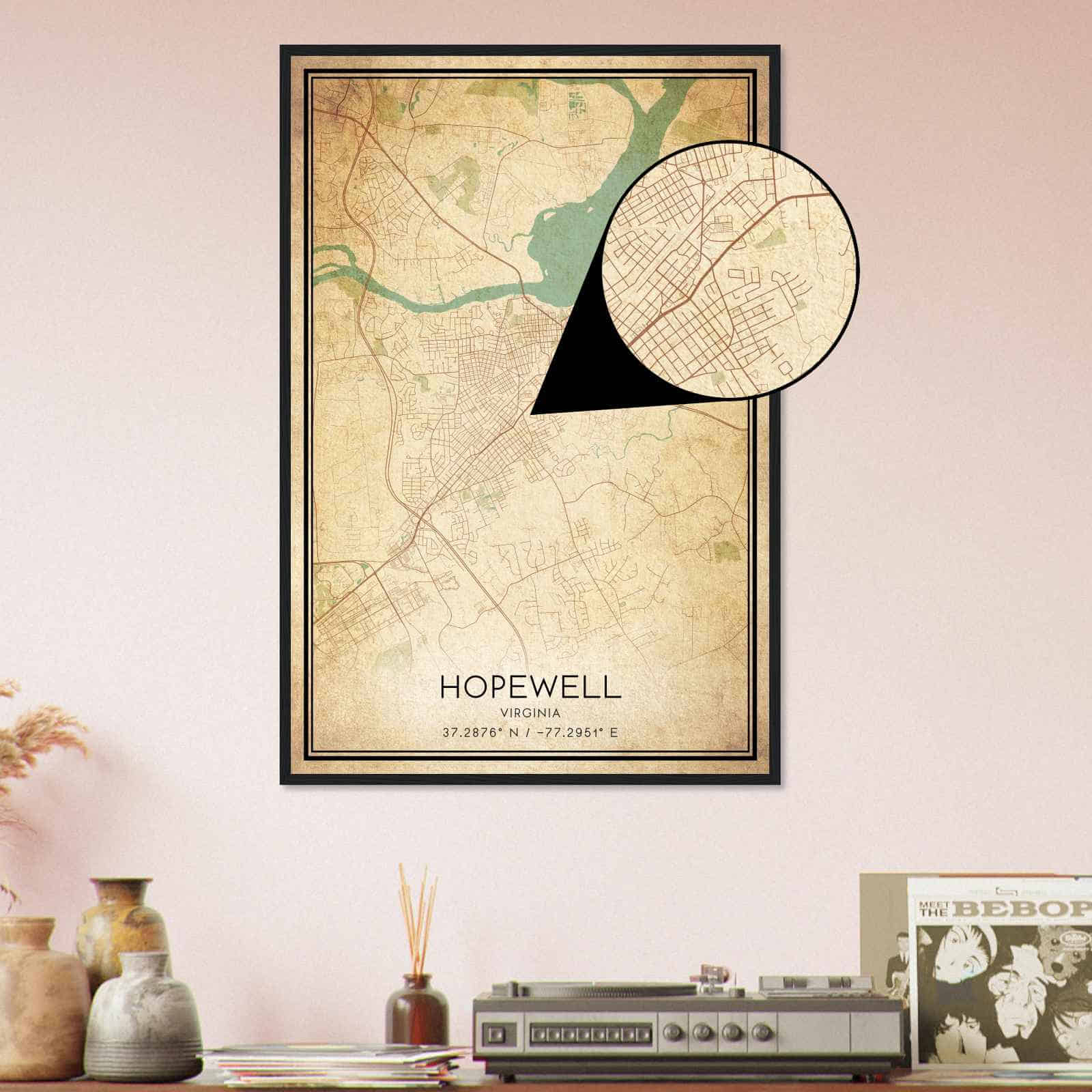 Deerfield Kansas Map Poster, Modern Home Decor Wall Art Print (Copy)