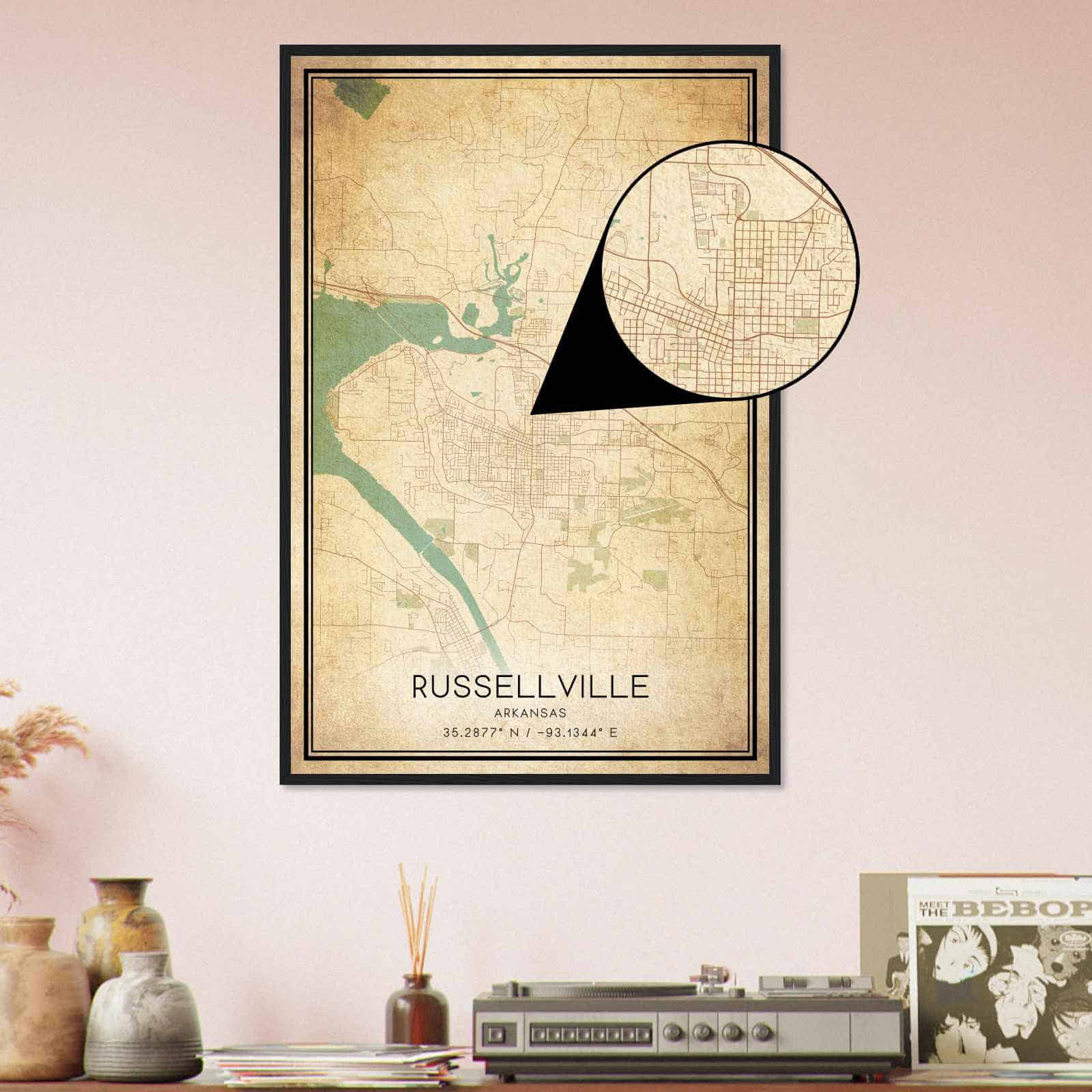 Deerfield Kansas Map Poster, Modern Home Decor Wall Art Print (Copy)