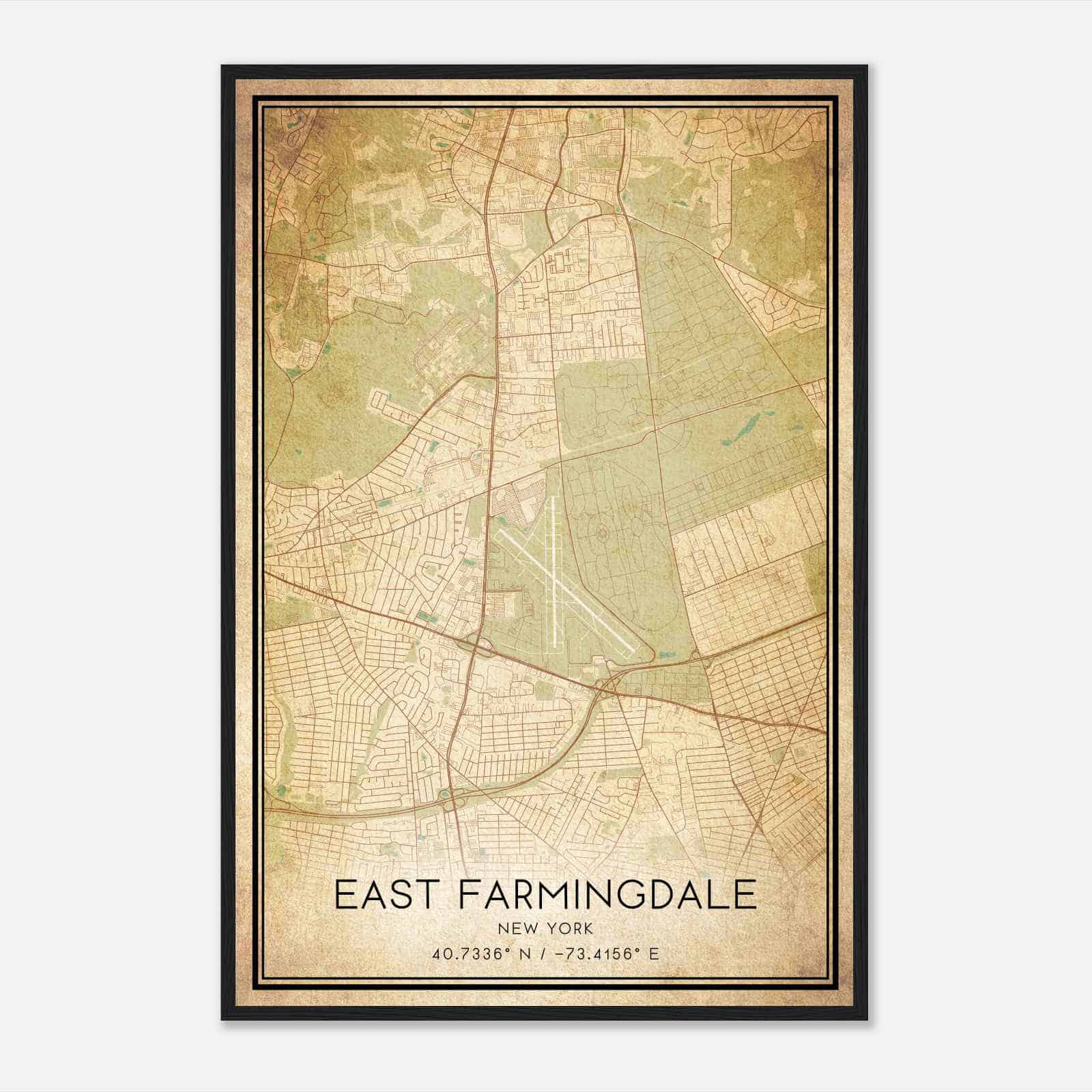 Vintage East Farmingdale New York Map Poster, Modern Home Decor Wall Art Print Vintage East Farmingdale New York Map Poster, Modern Home Decor Wall Art Print