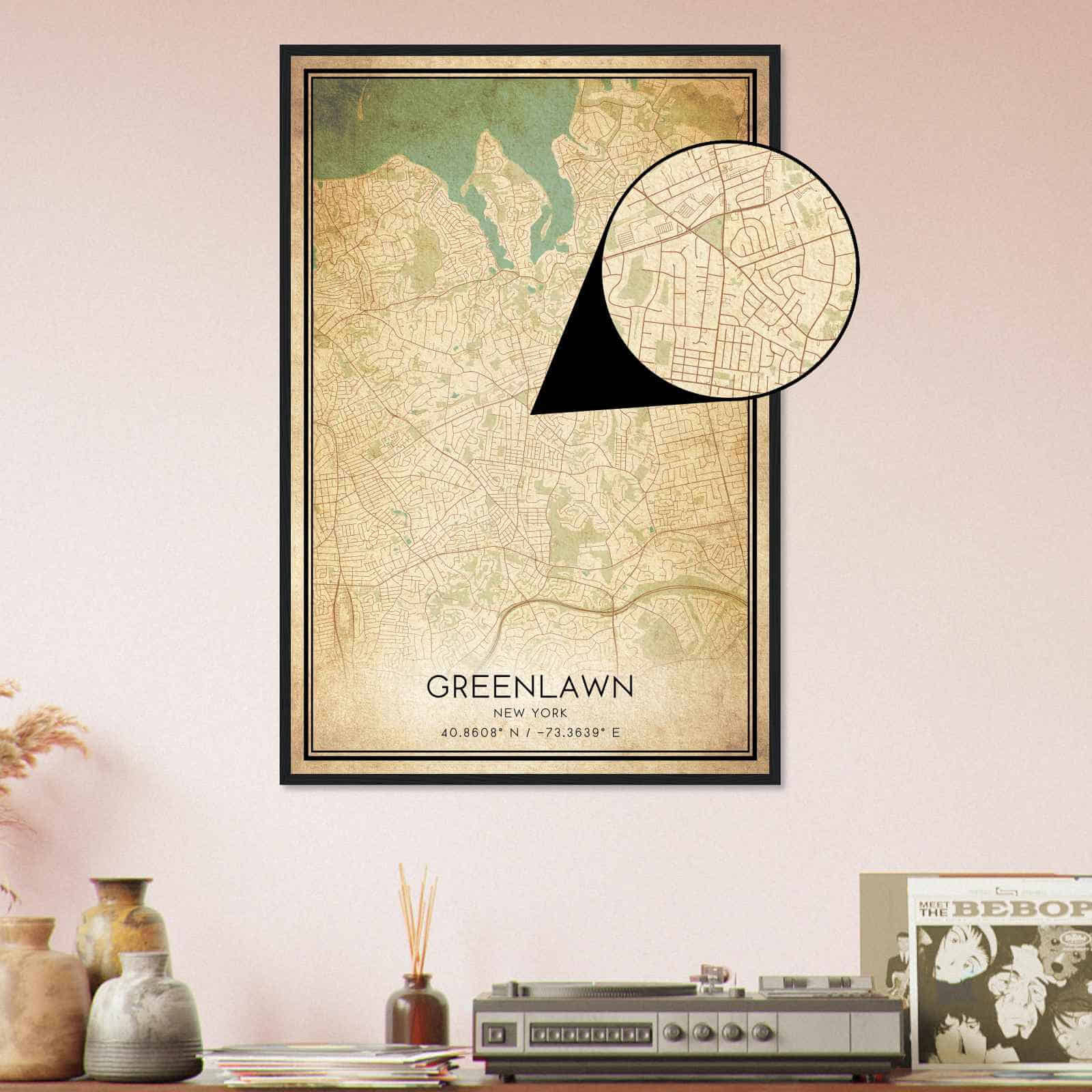 Deerfield Kansas Map Poster, Modern Home Decor Wall Art Print (Copy)