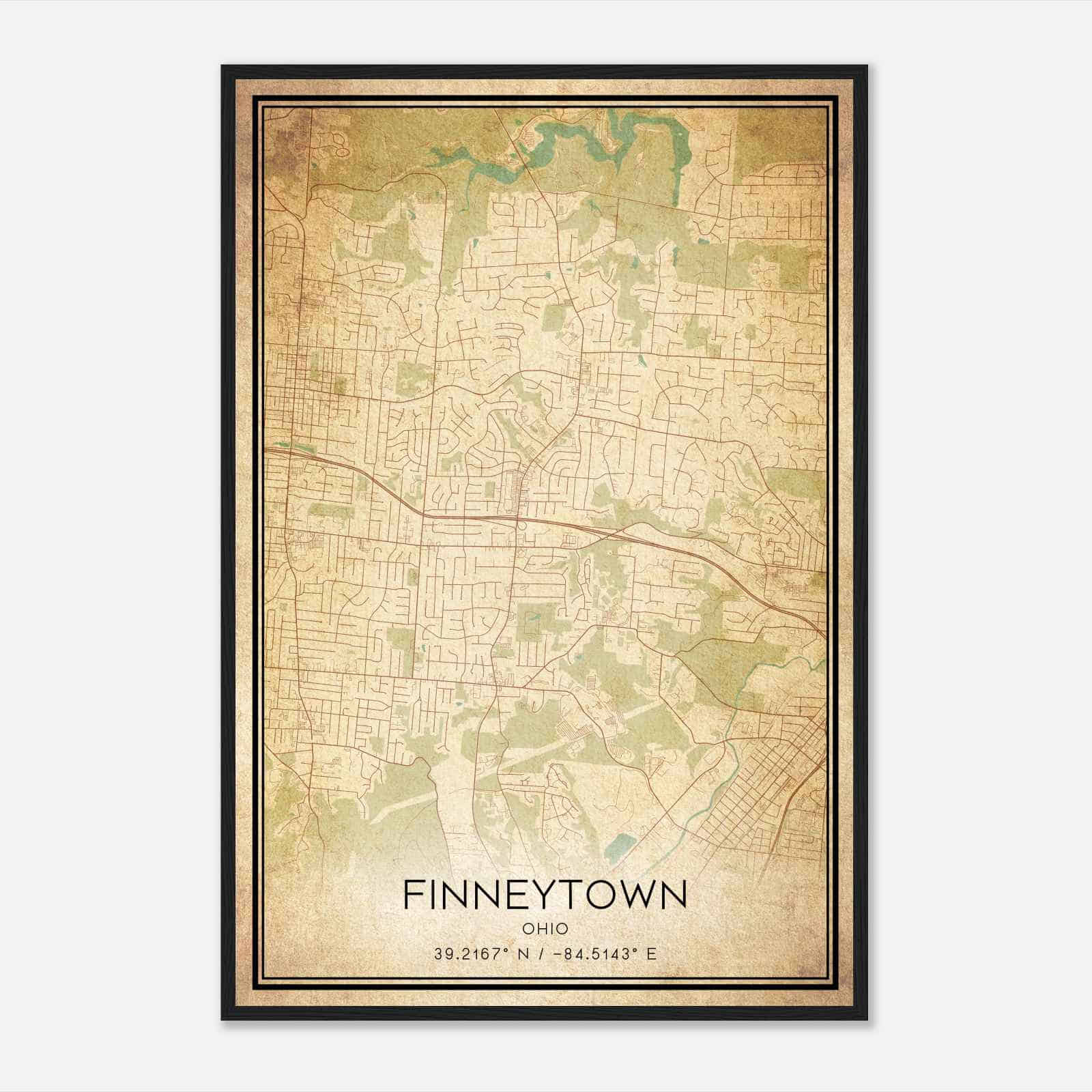 Vintage Finneytown Ohio Map Poster, Modern Home Decor Wall Art Print Vintage Finneytown Ohio Map Poster, Modern Home Decor Wall Art Print