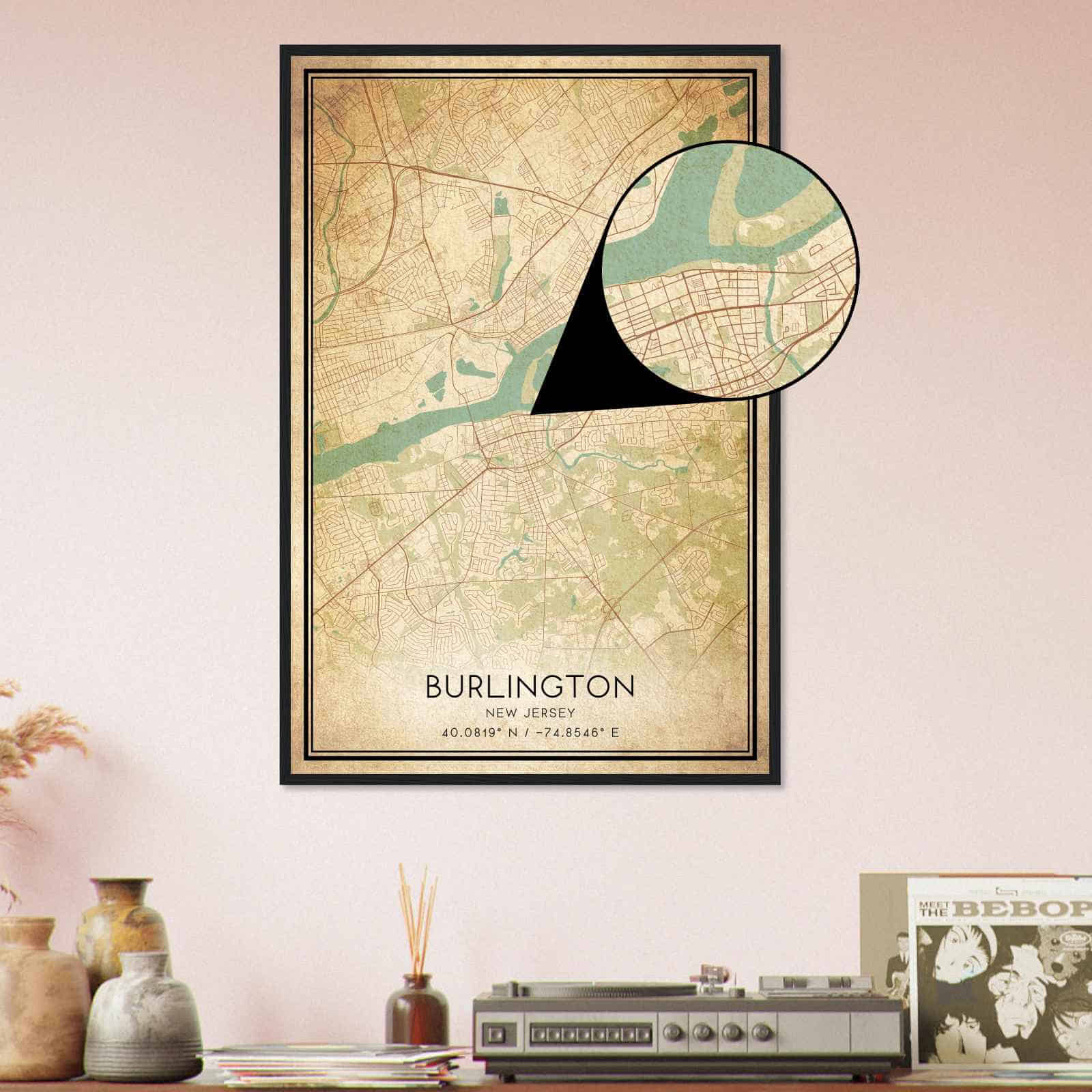 Deerfield Kansas Map Poster, Modern Home Decor Wall Art Print (Copy)