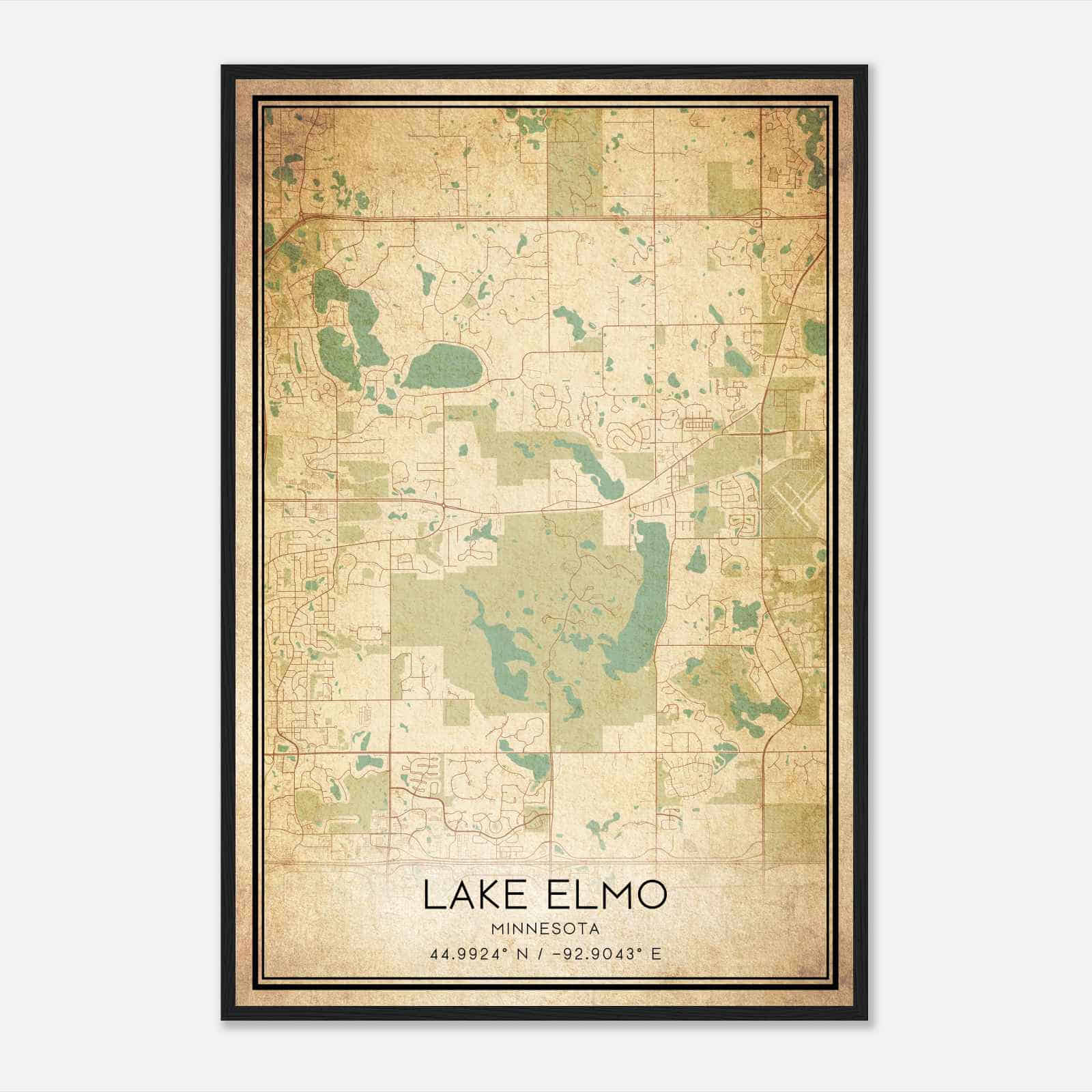 Vintage Lake Elmo Minnesota Map Poster, Modern Home Decor Wall Art Print Vintage Lake Elmo Minnesota Map Poster, Modern Home Decor Wall Art Print